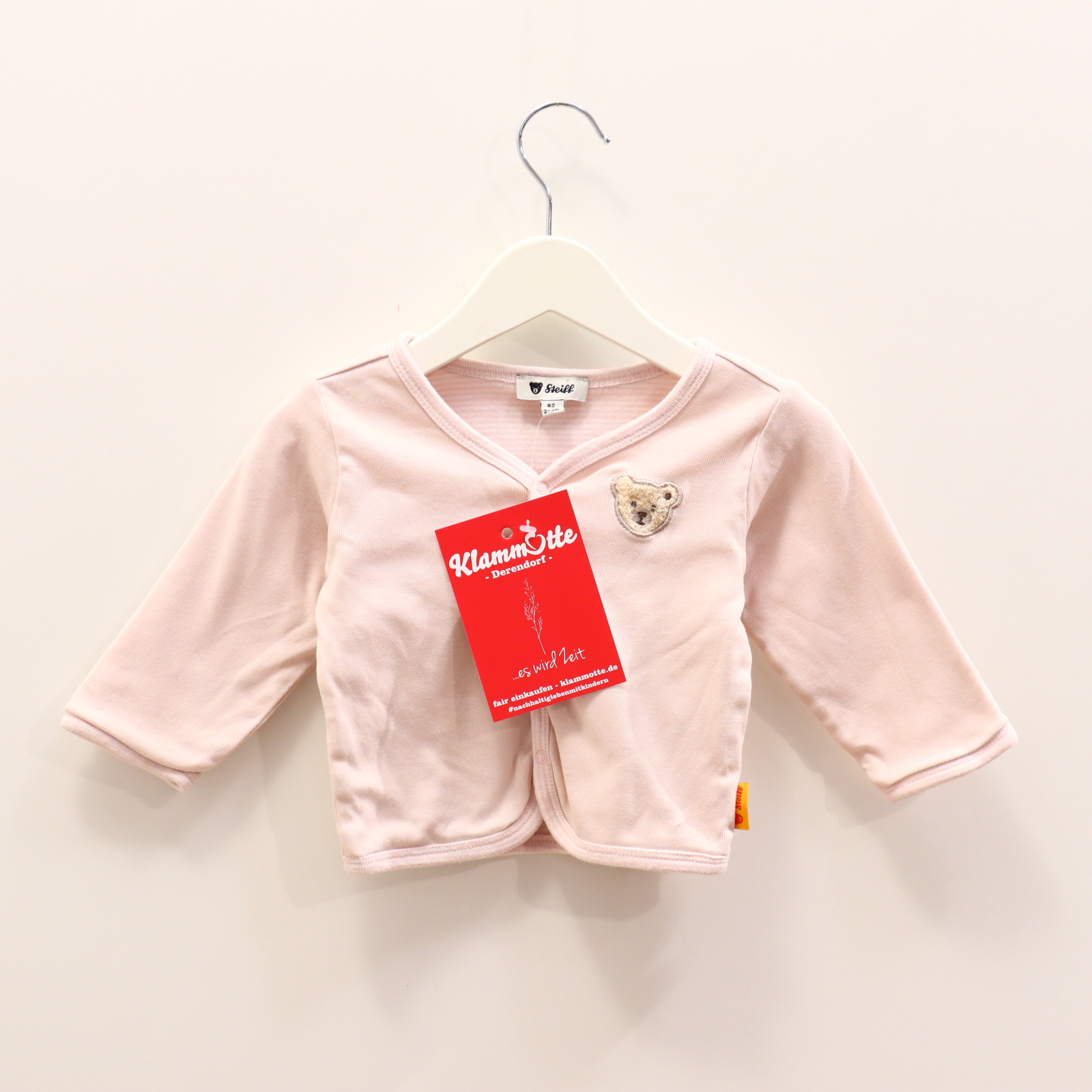 Oberteil Steiff 62 rosa Applikation/Logo Jacke/langarm Baumwolle/Doublelayer/Jersey