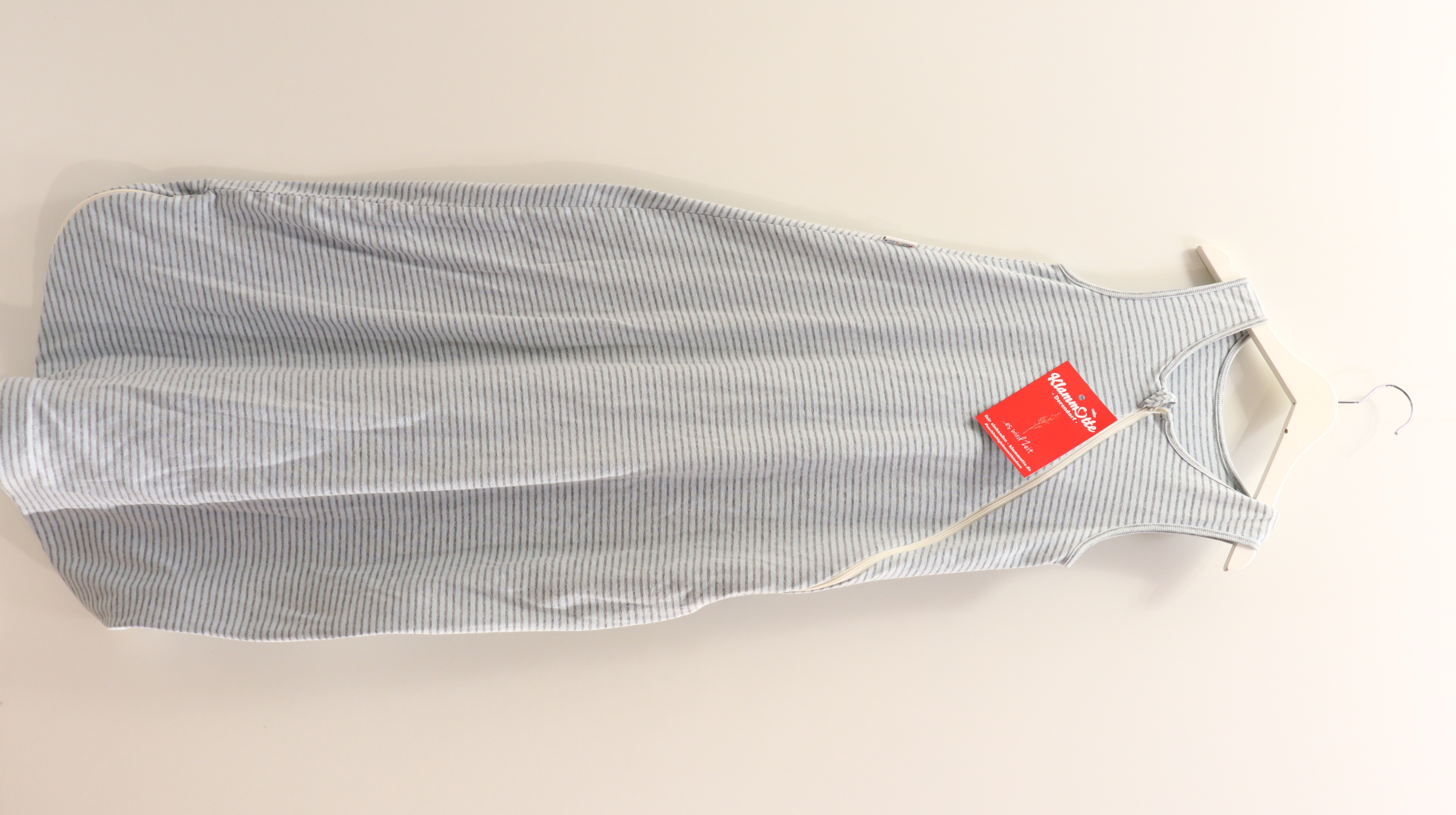 Schlafsack popolini 110 cm grau/mint gestreift Baumwolle