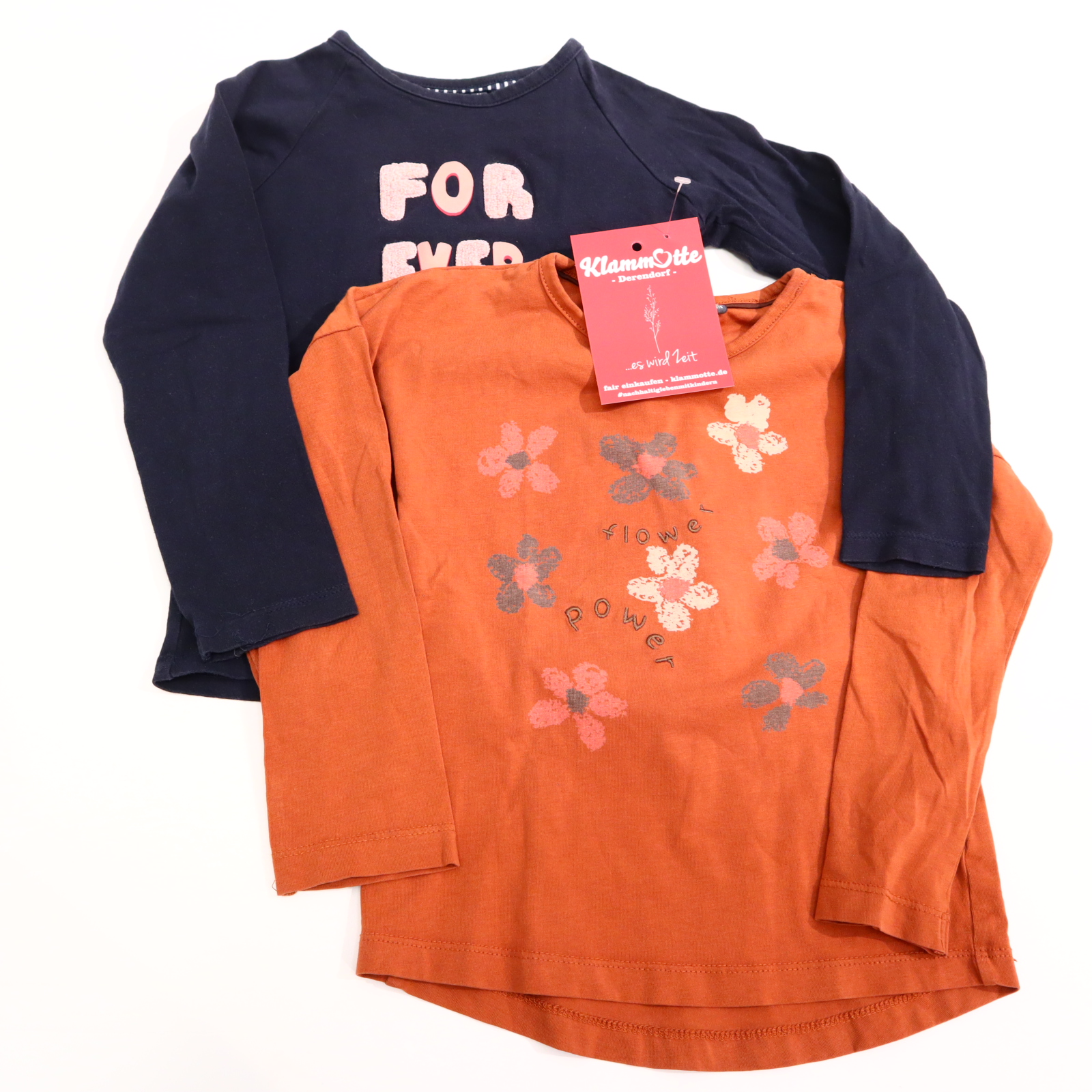 Oberteil bfc 104 caramell/schwarz Applikation/Print/Stickerei langarm Shirt/2er Set Baumwolle/Elasthan