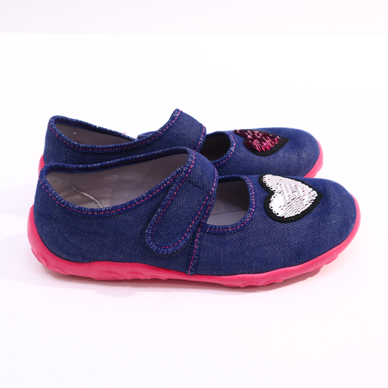 Hausschuhe/Wasserschuhe SuperFit 35 blau/pink Ballerina/Pantoffel Canvas sehr gut