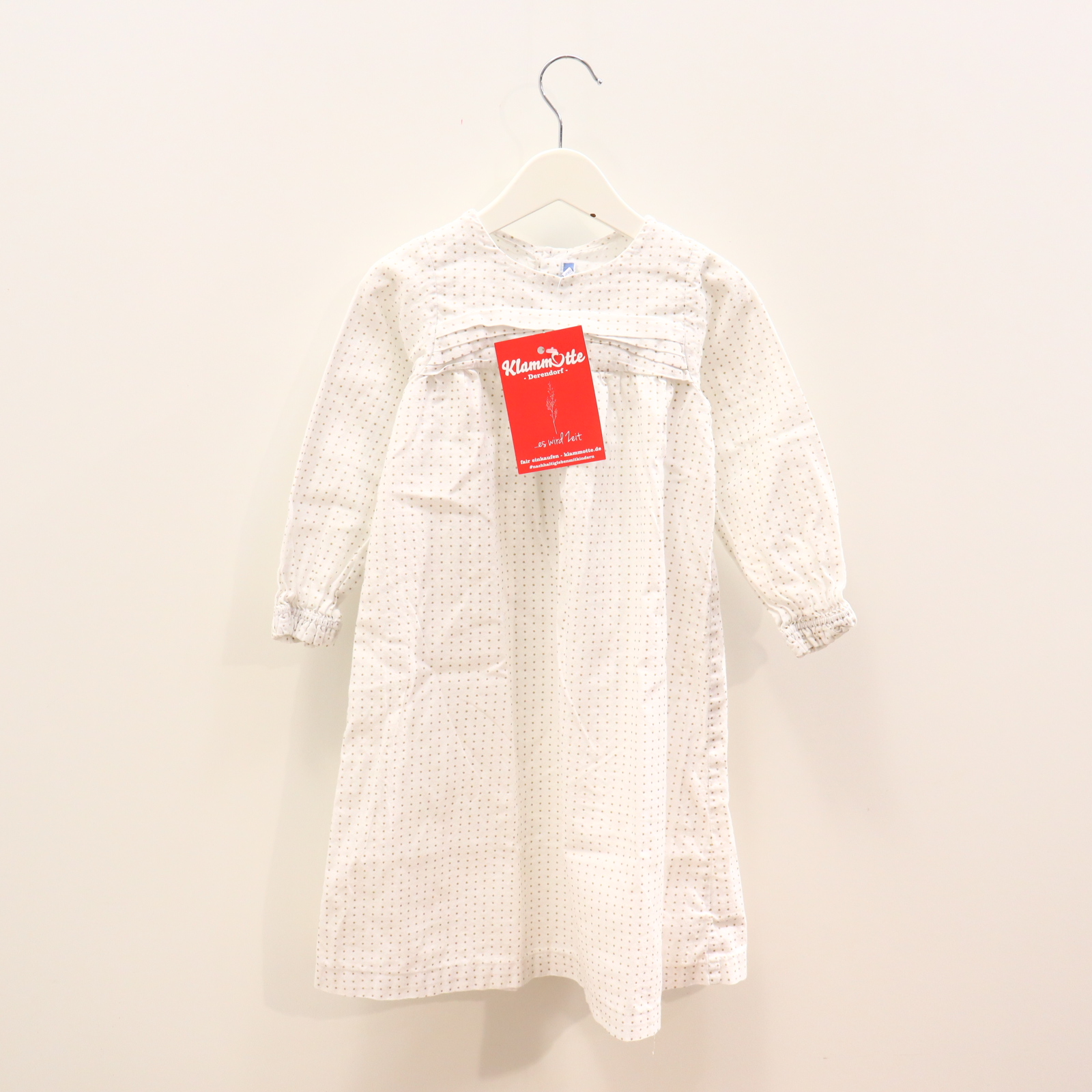 Oberteil jacadi 104 weiß gepunktet Nachthemd/Schlafkleidung Baumwolle