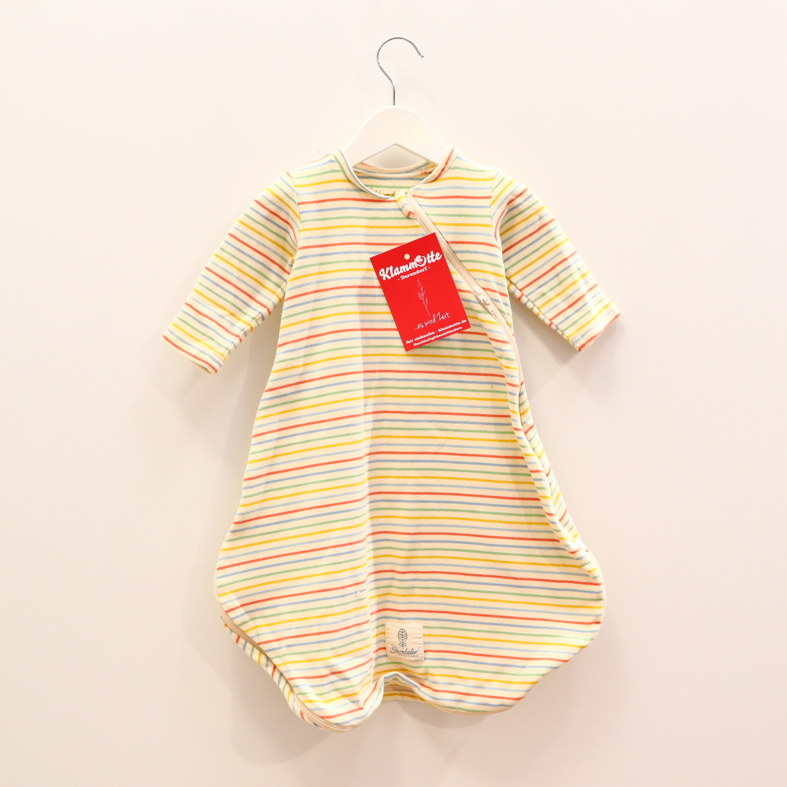Schlafsack Sterntaler 62cm bunt/creme gestreift Baumwolle Sommer/0.5 TOG Zwei-Wege-Reißverschluß