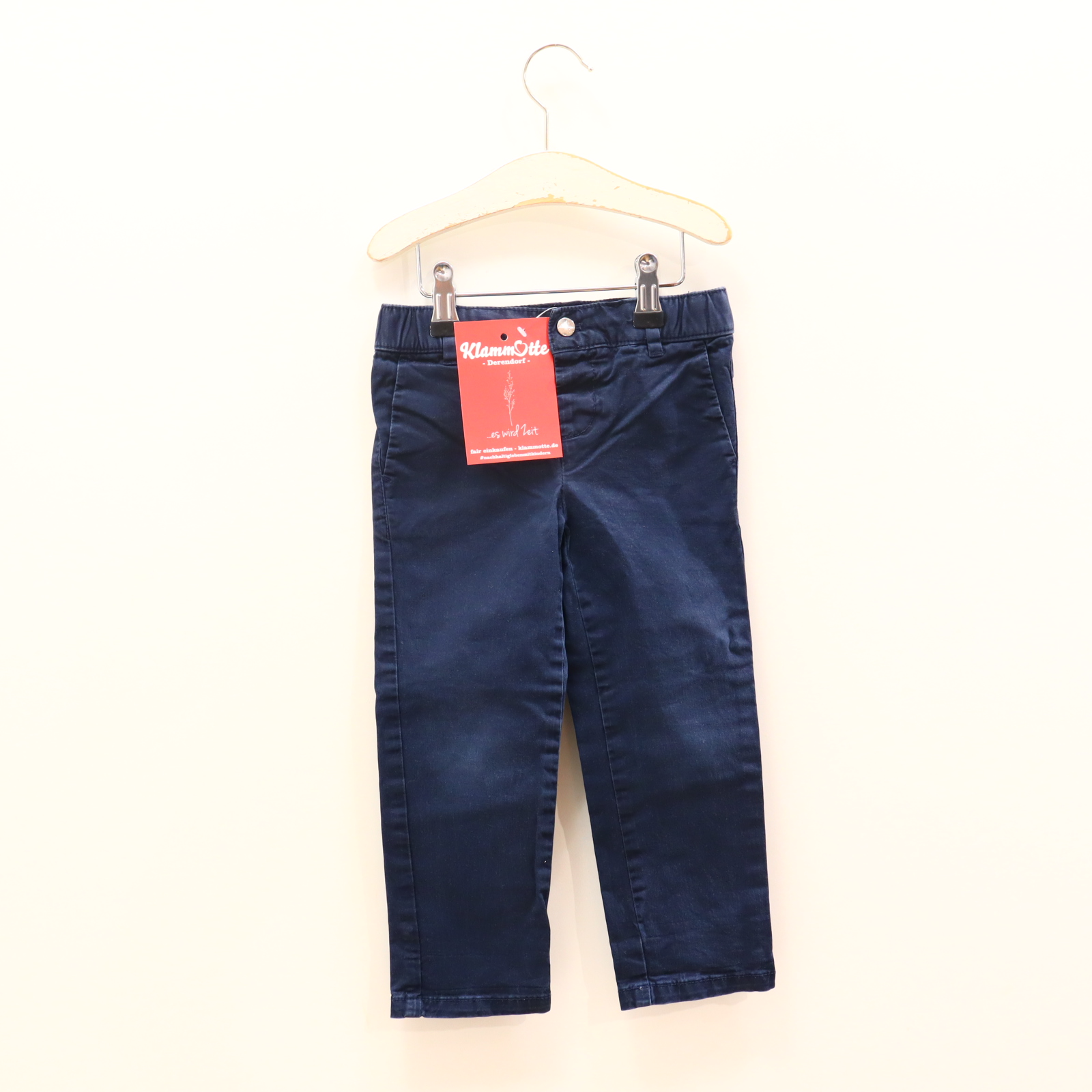 Hose Jacadi 98 blau Druckknopf/verstellb. Bund Baumwolle/Elasthan/Twill