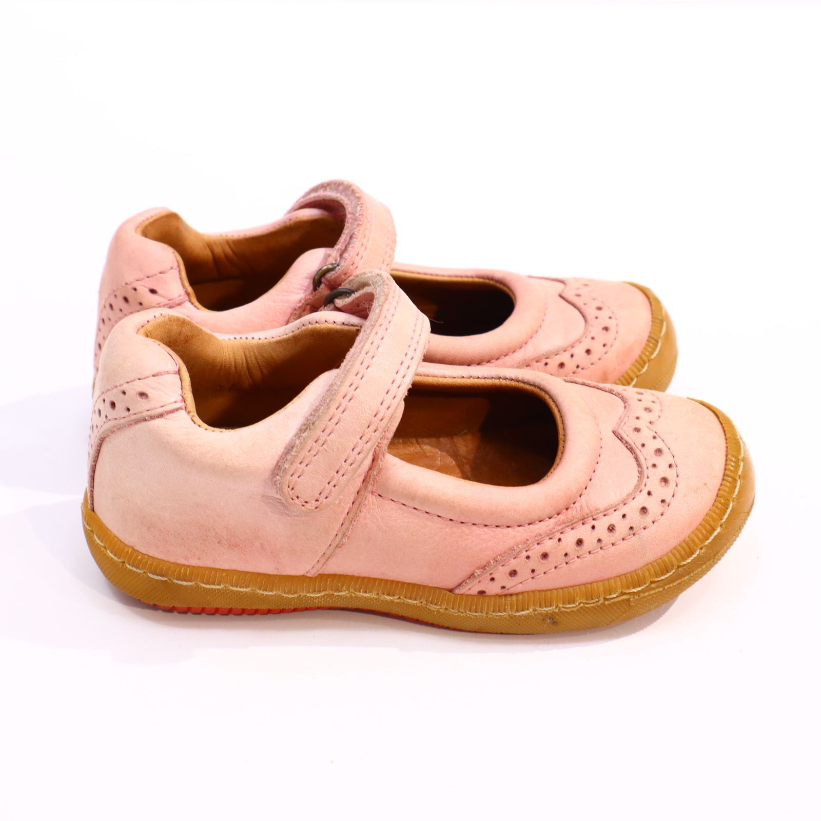Halbschuhe bisgaard Riemchenballerina 24 rosa Leder leichte gleichmäßige Ablaufspuren