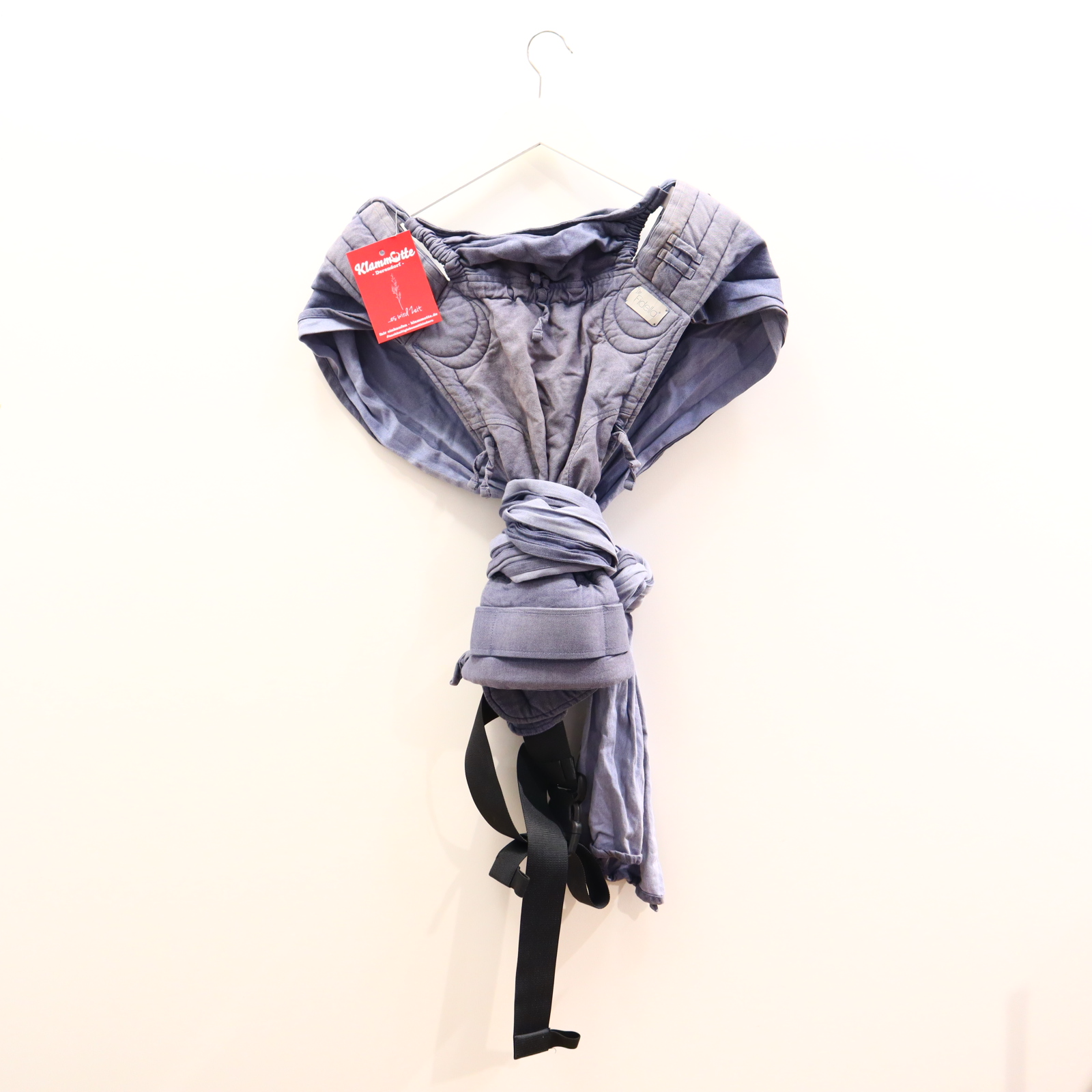 Tragehilfe Fidella Slim Half-Buckle blau Bio-Baumwolle leiht ausgewaschen!