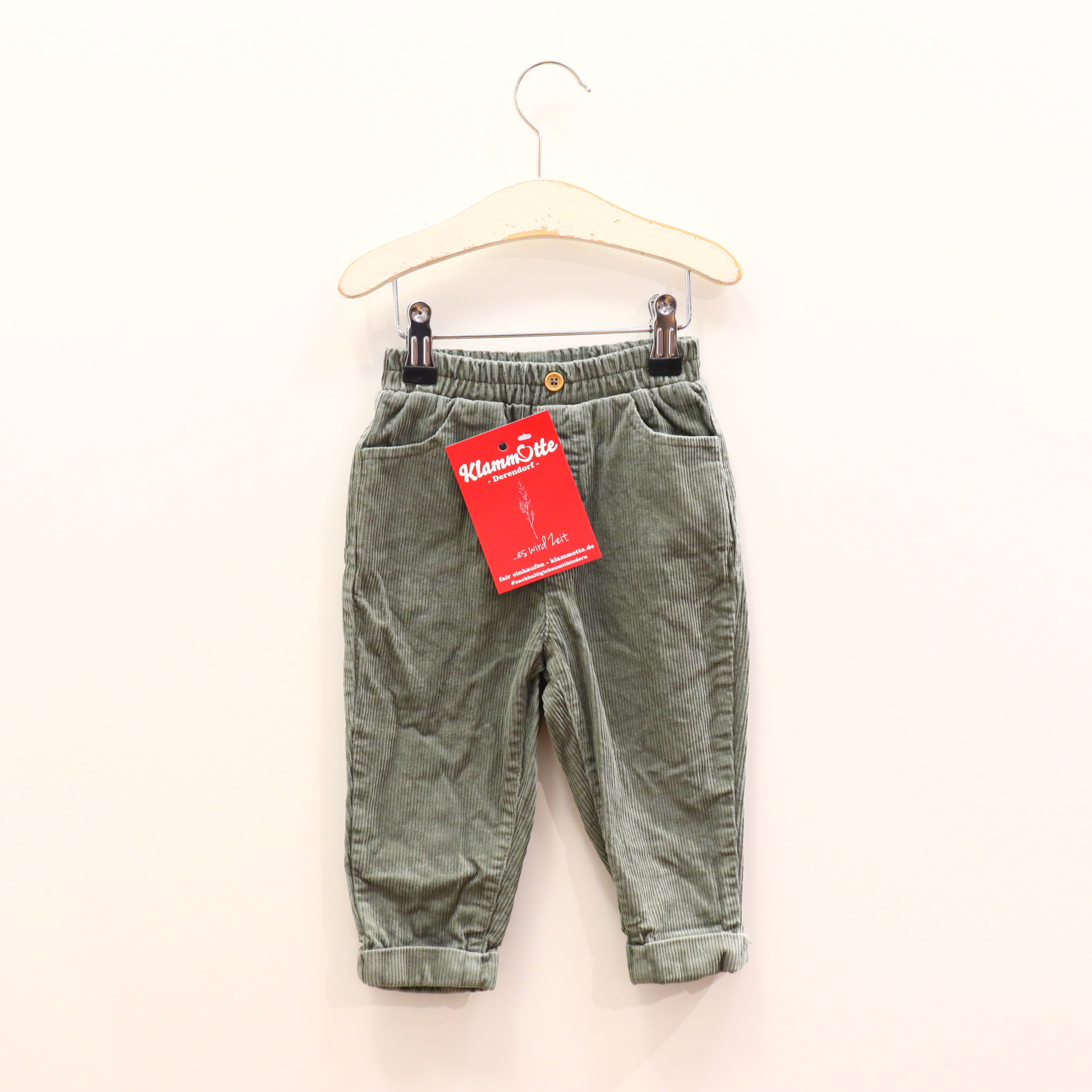 Hosen & Strampler VertBaudet 80 grün Hose Cord Gummibandzug