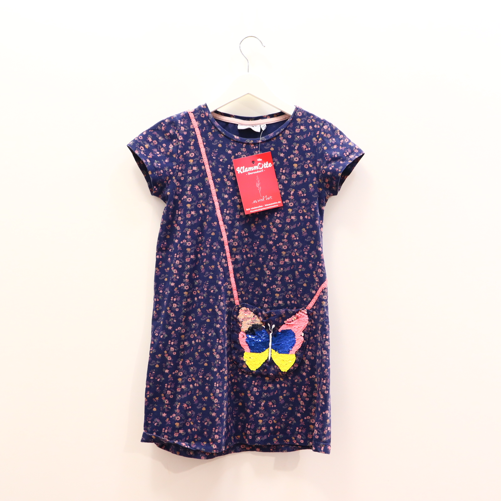 Kleider & Röcke Eisend/happy girls Jerseykleid 134 blau Alloverprint/Blumen/Pailletten Baumwolle/Elastan