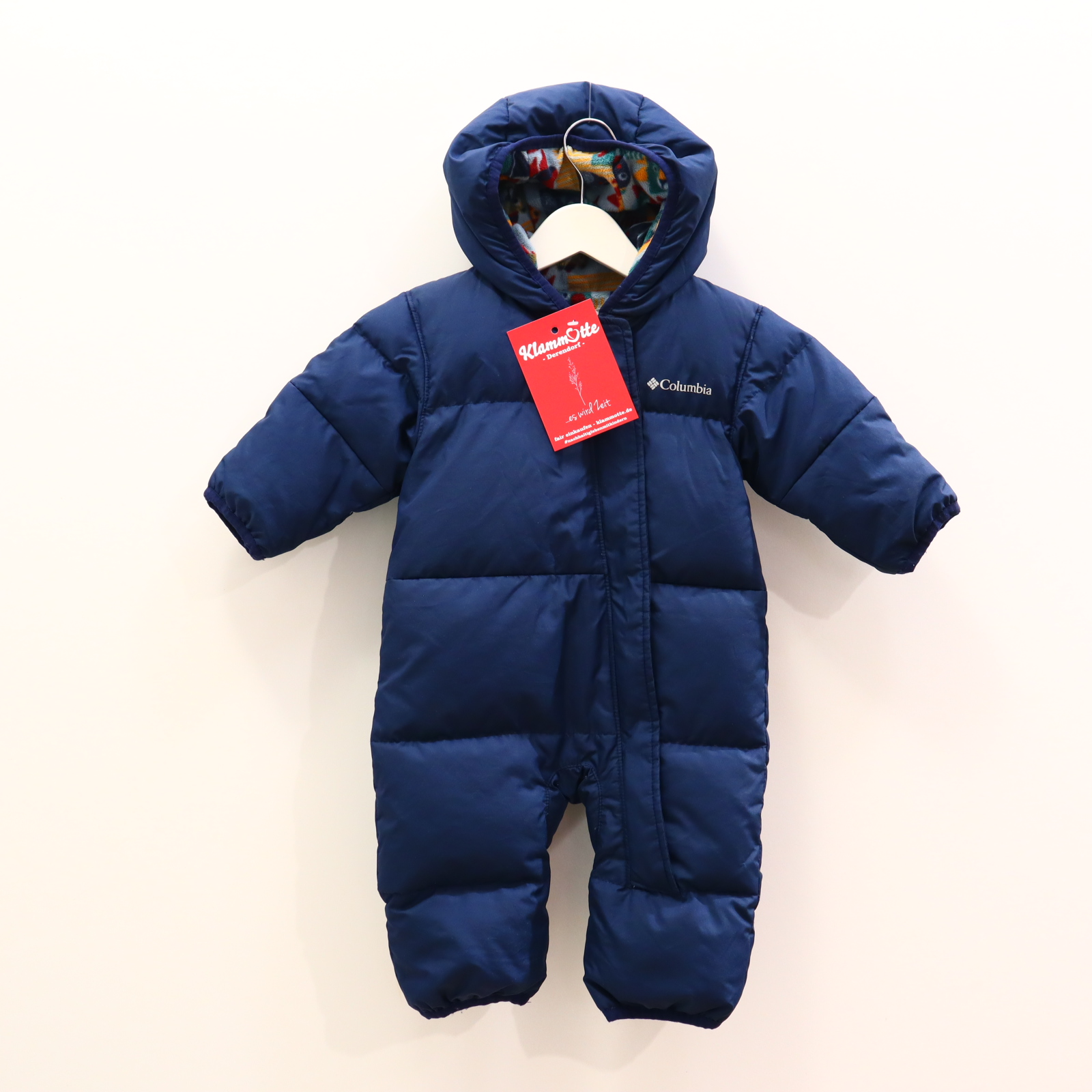 Jacken & Overalls Columbia Schneeanzug 62 blau Fleece-Kapuzenfutter/Wendebündchen Alloverprint Daunen/Federn Herbst/Winter