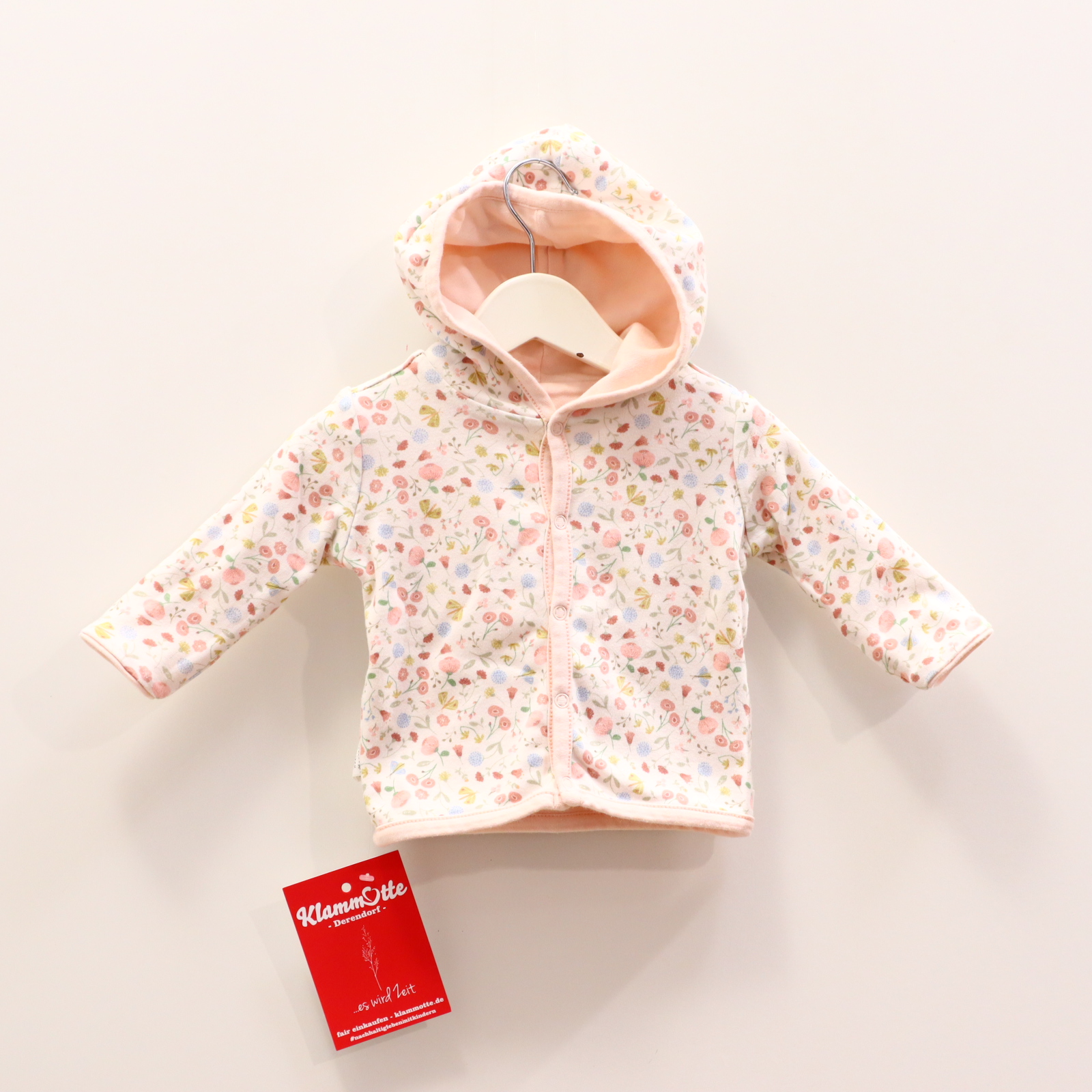 Oberteil LITTLE DUTCH 68 bunt/rosa/weiß Alloverprint/Applikation/Blumen/Logo Sweatshirt Bio-Baumwolle/Doublelayer/Jersey wendbar