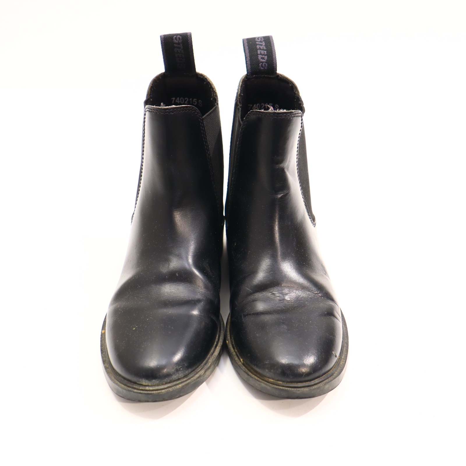 Sportschuh STEEDS 32 Reitstiefeletten schwarz Leder leichte gleichmäßige Ablaufspuren