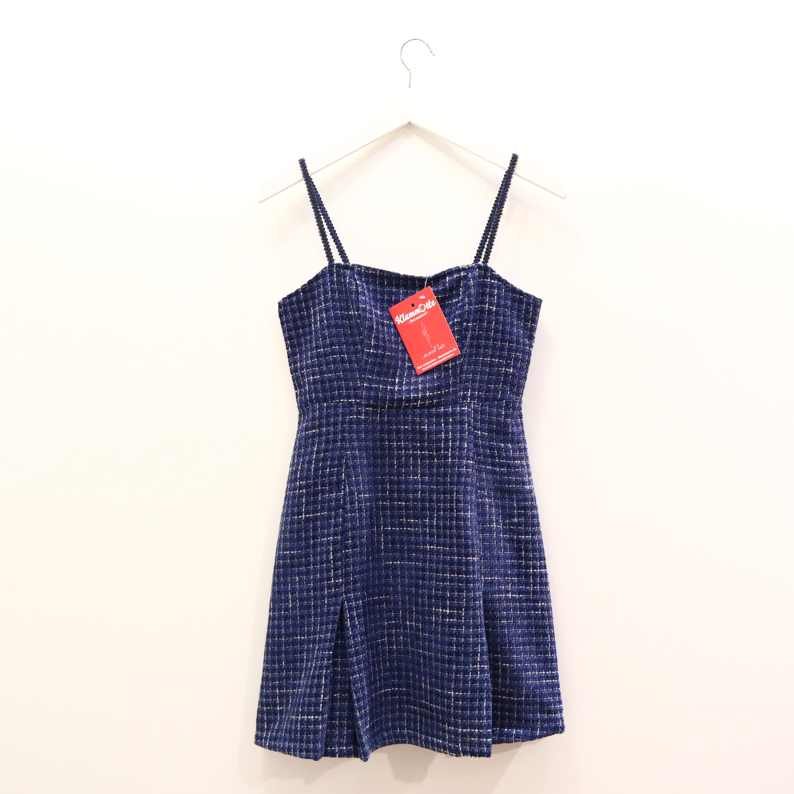 Kleider & Röcke CIDER Trägerkleid 164 blau/weiß melange Polyester/Viskose Reißverschluß