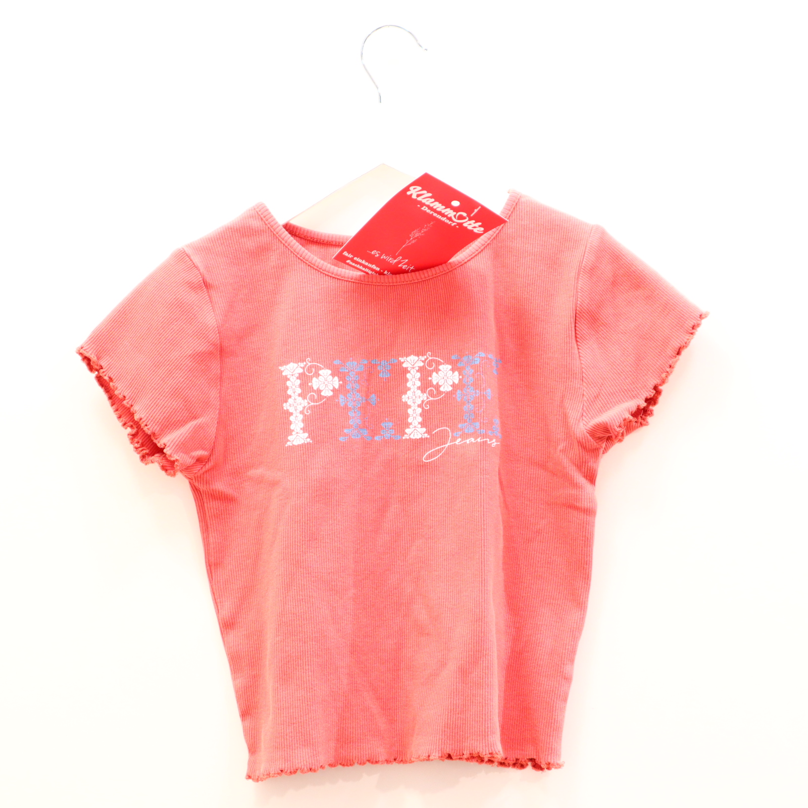 Oberteil Pepe Jeans 152 rot Logo/Print/Rippstrick kurzarm