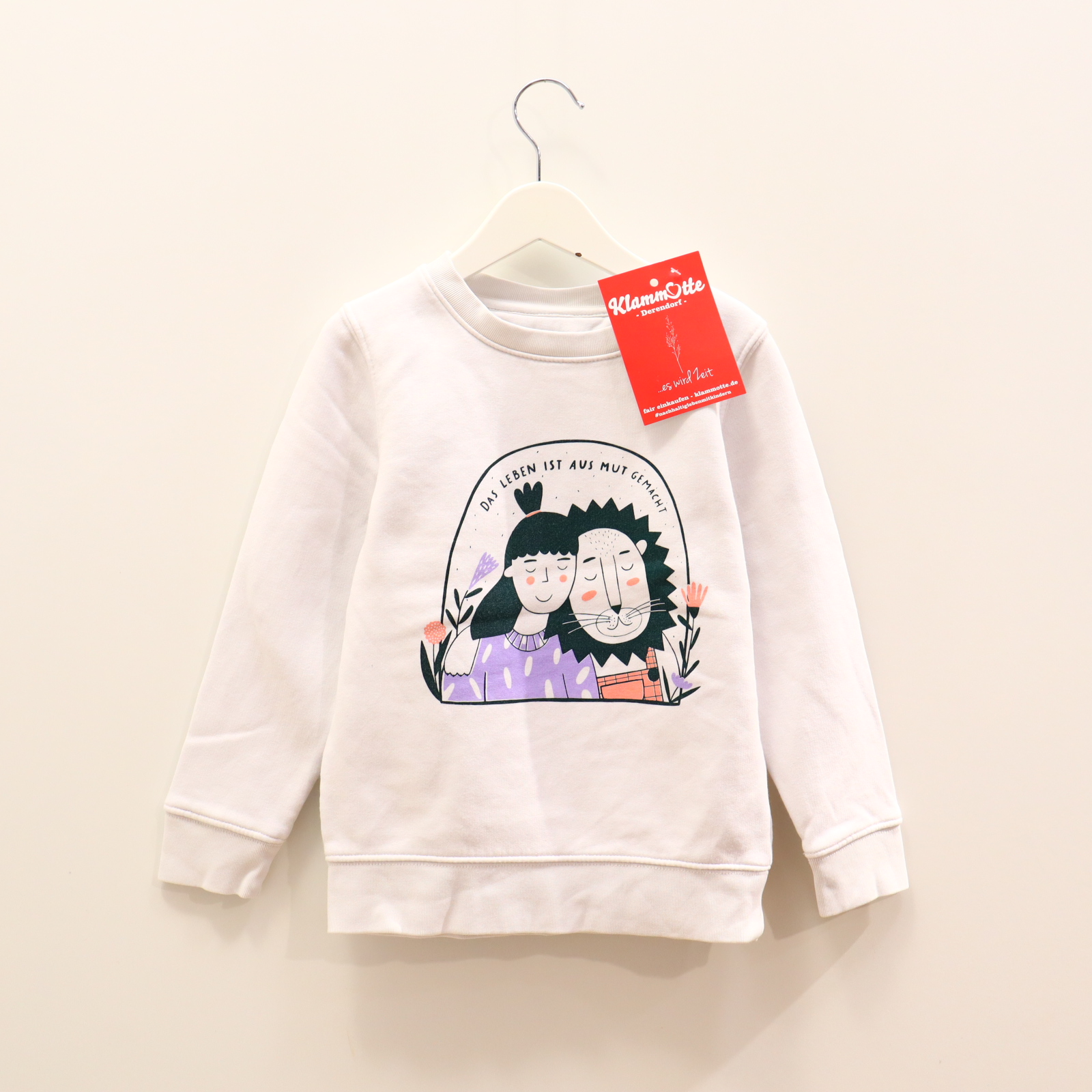 Oberteil STANLEY 110/116 weiß Print/Statement Sweatshirt Biobaumwolle/recycelter Polyester