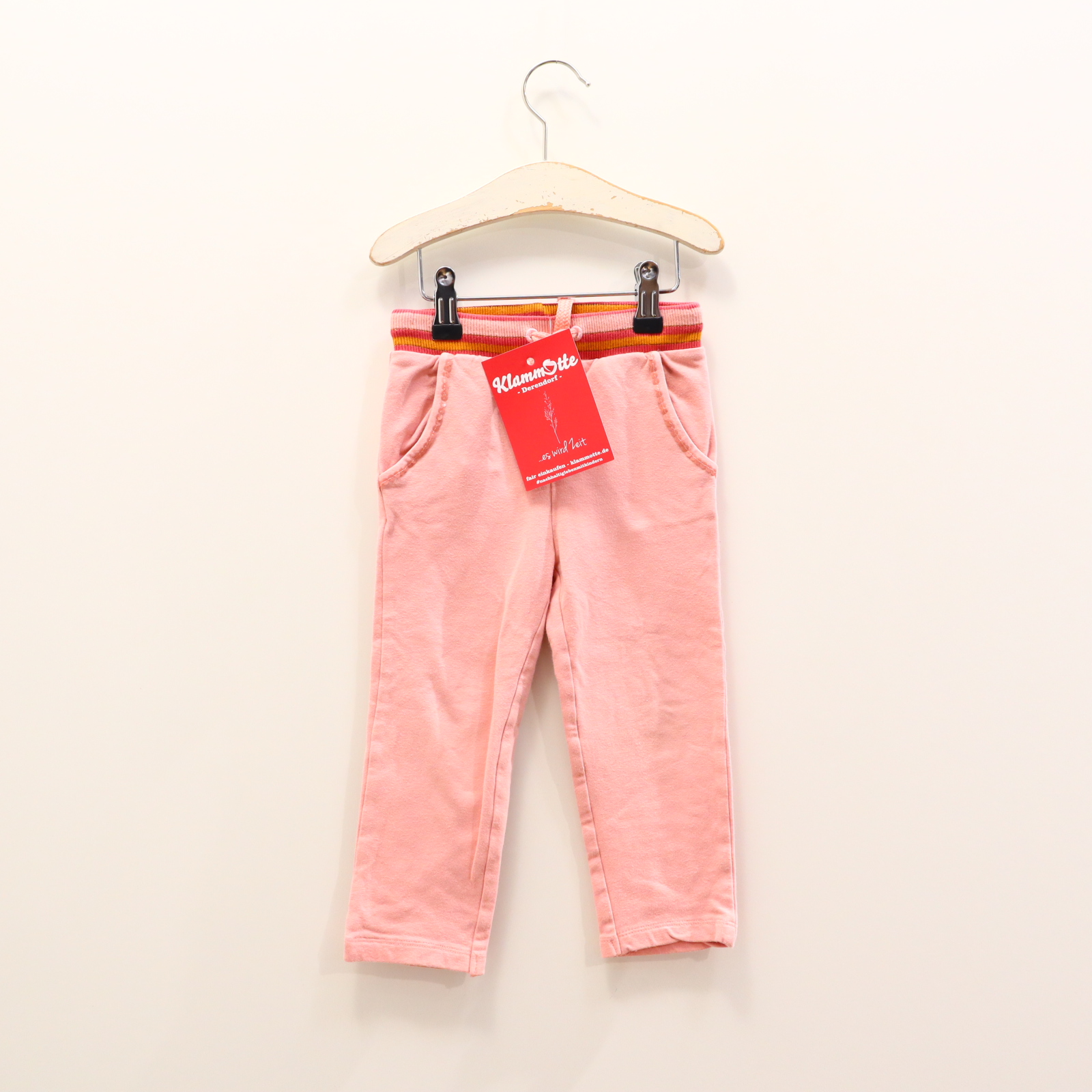 Hose Steiff Jogger 92 rosa Applikation/Logo Baumwolle/Elasthan/Sweat Gummibandzug/Kordelzug