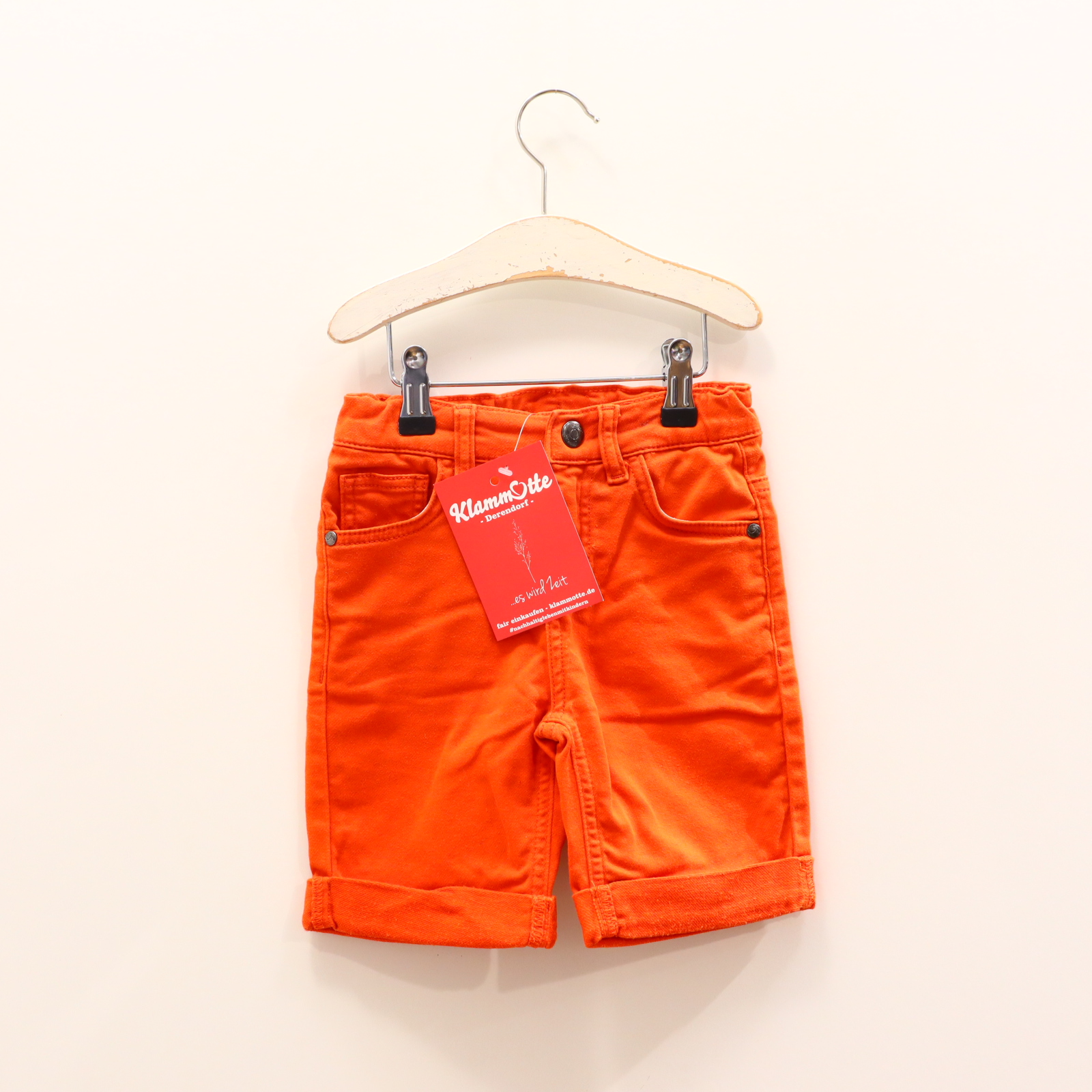 Hose Jako-O 110 Short orange Reißverschluß/Schiebeknopf/verstellb. Bund Baumwolle/Elasthan/Twill