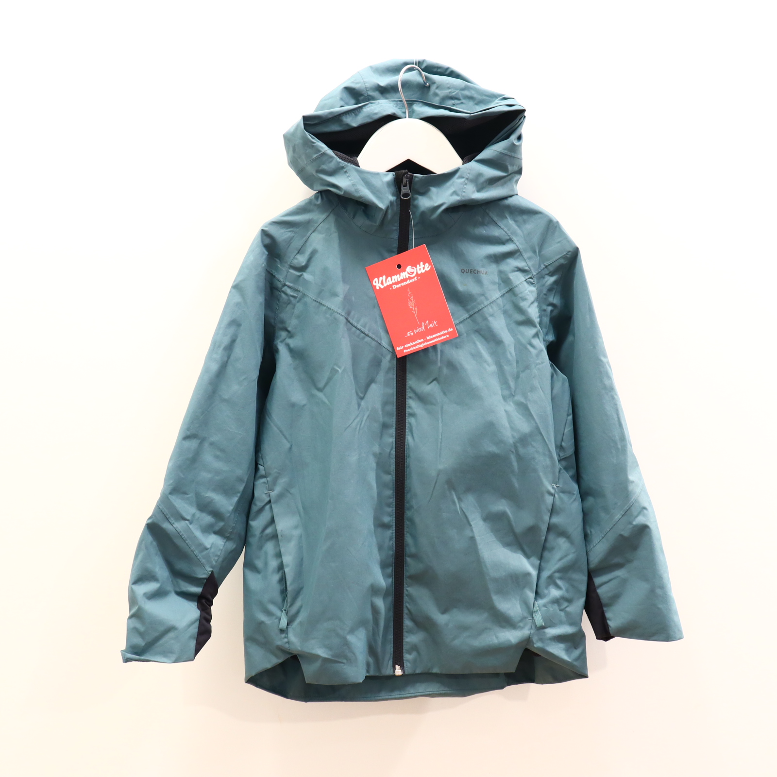 Jacke DECATHLON/Quechua 128/134/140 salbei Funktionsjacke/Regenjacke Meshfutter Frühjahr/Sommer