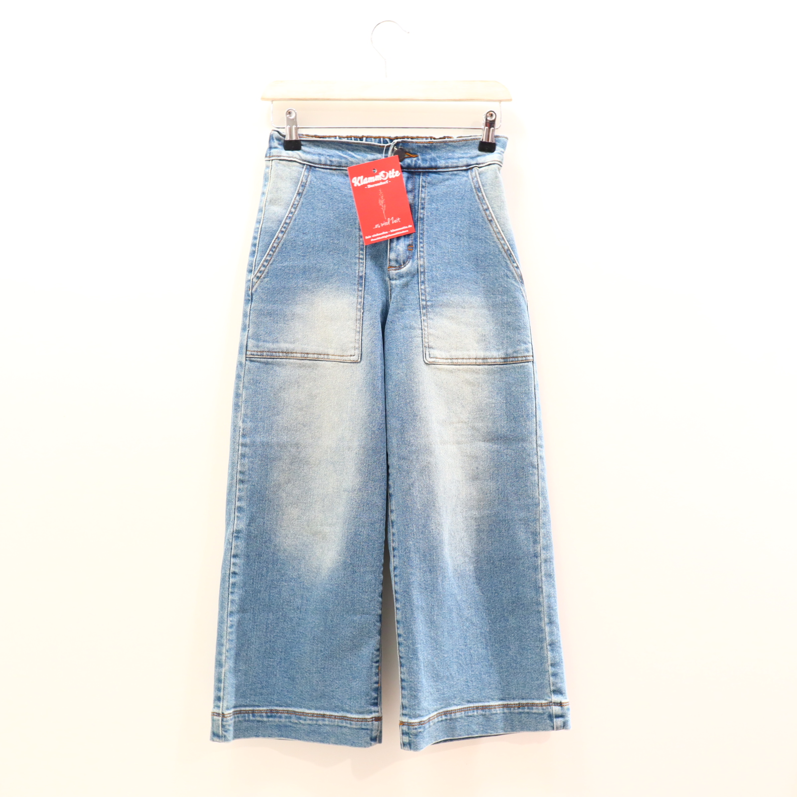 Hose Molo Jeans 158 blau Denim Gummibandzug/Knopf/Reißverschluß Wide Leg