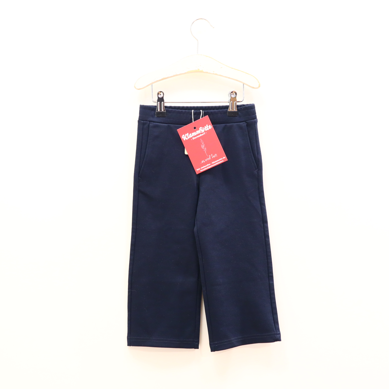 Hose TOM TAILOR 92/98 blau Elasthan/recyclter Polyester/Viskose Gummibandzug Wide Leg