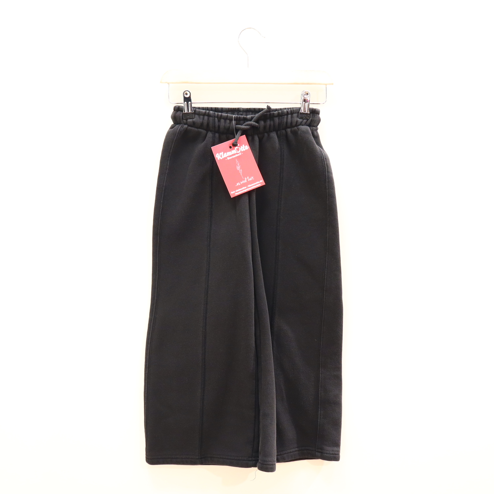 Hose ZARA Jogger 128 schwarz Baumwolle/Polyester/Sweat Gummibandzug/Kordelzug Wide Leg
