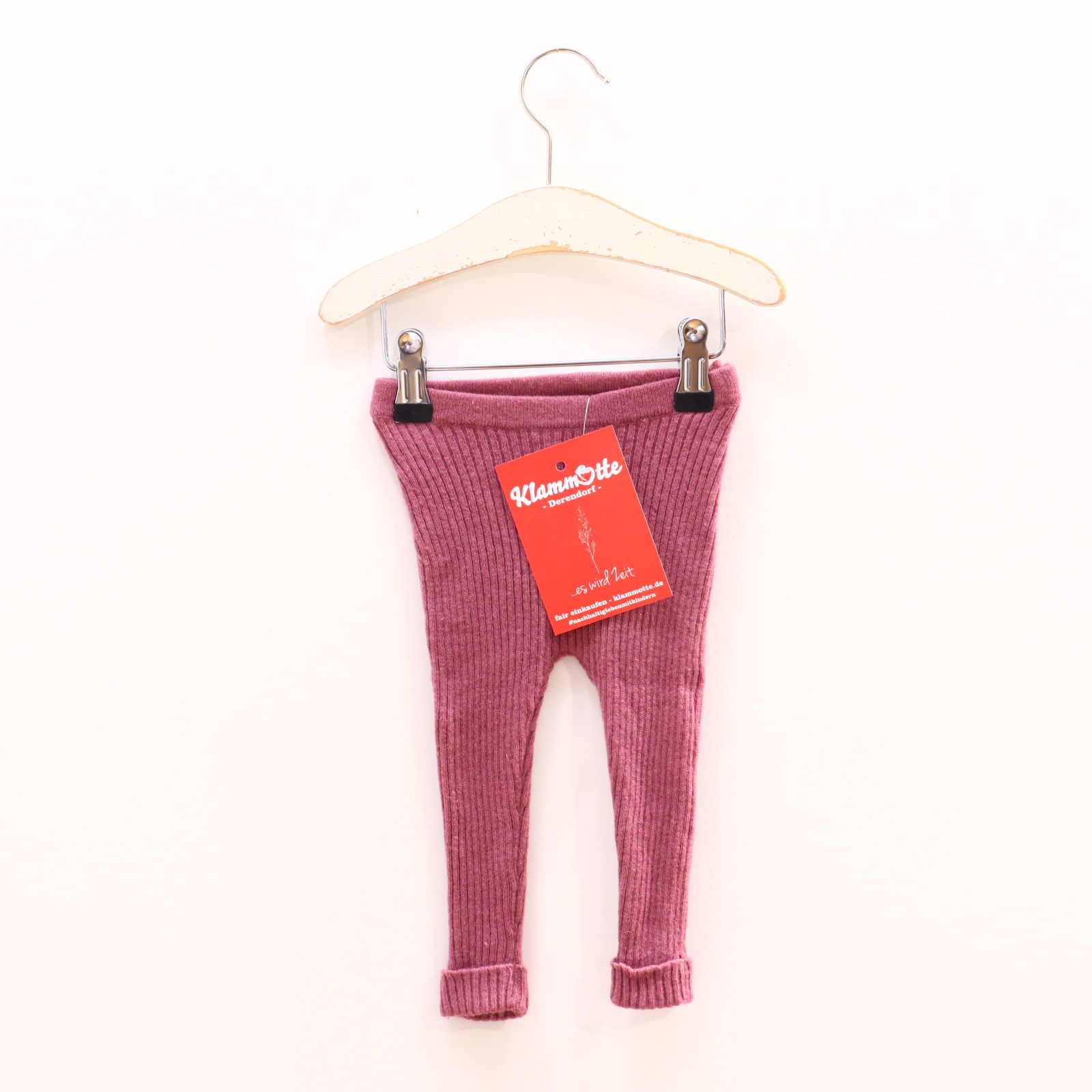Hosen & Strampler ZARA 74 altrosa Rippstrick Legging Kaschmir Gummibandzug