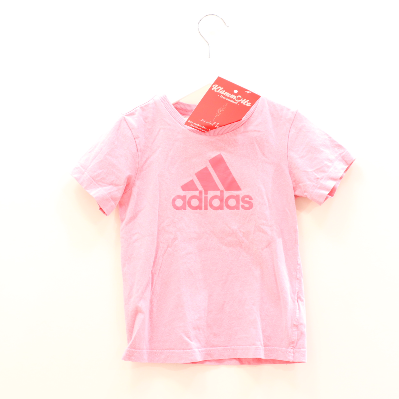 Oberteil adidas 98 rosa Logo/Print kurzarm Shirt Baumwolle