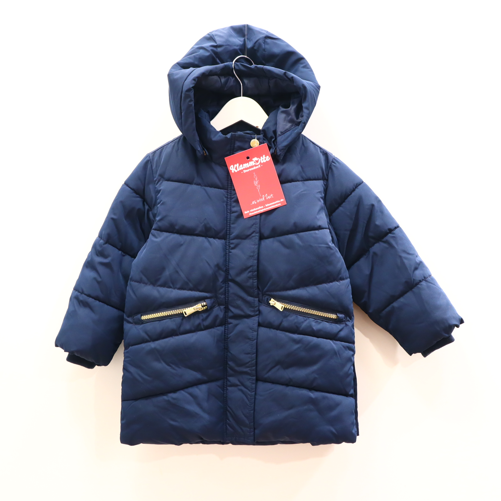 Jacke name it Steppmantel 98 blau Herbst/Winter abnehmb. Kapuze
