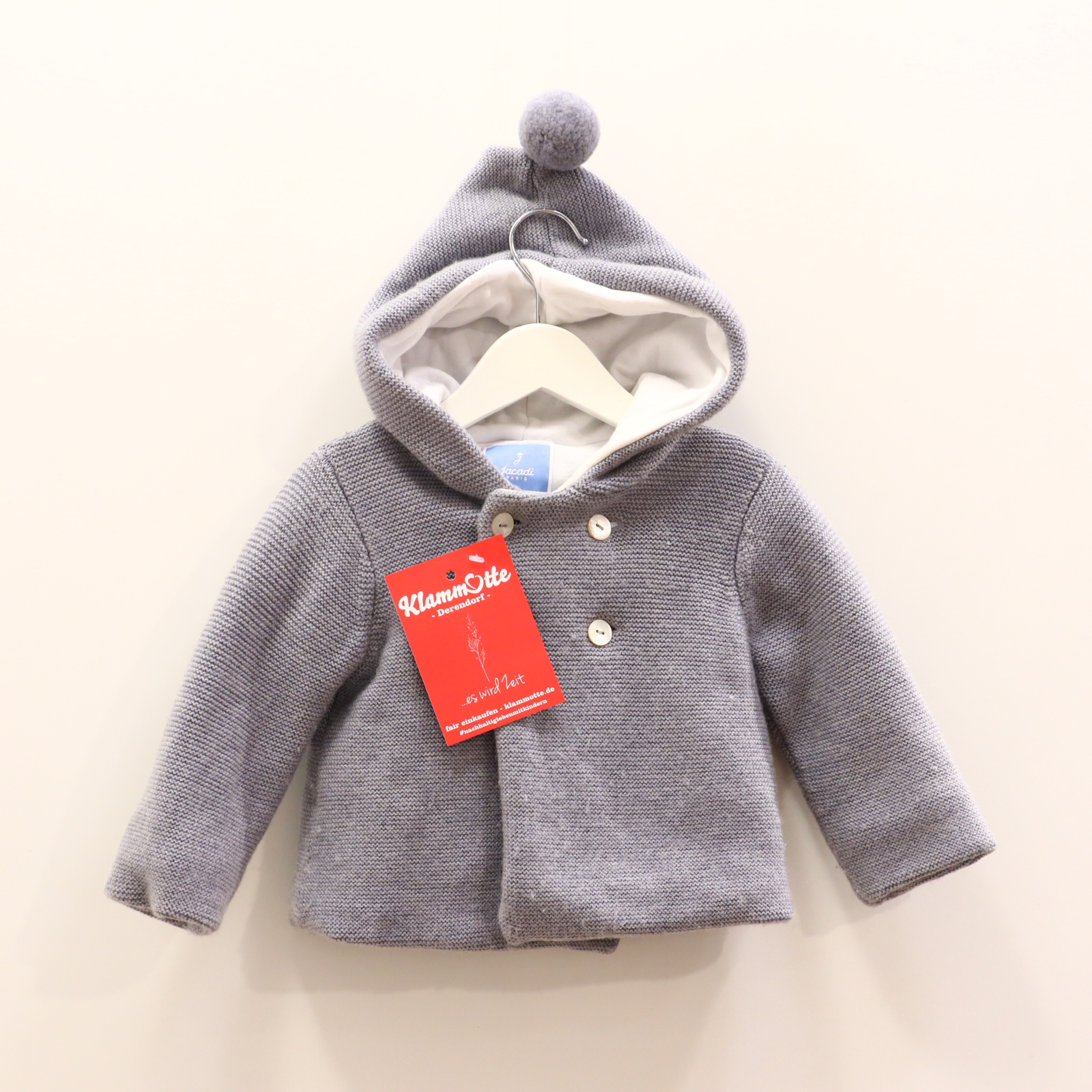 Jacken & Overalls jacadi Babyjacke/Strickjacke/Wolljacke 74 grau Jerseyfutter melange ganz leichtes Pilling Merinowolle
