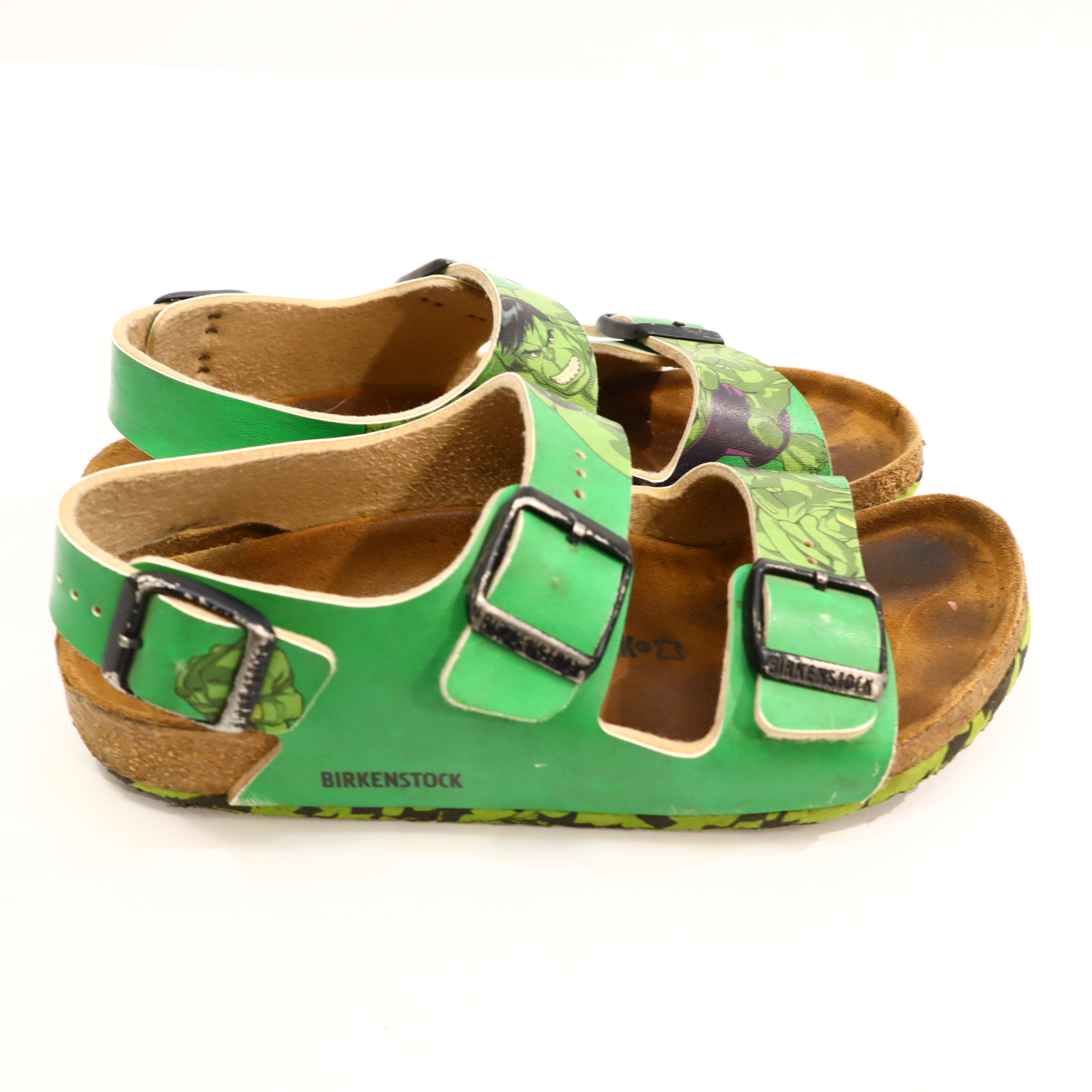 Sandalen Birkenstock 34 grün schmal leichte gleichmäßige Ablaufspuren Hulk