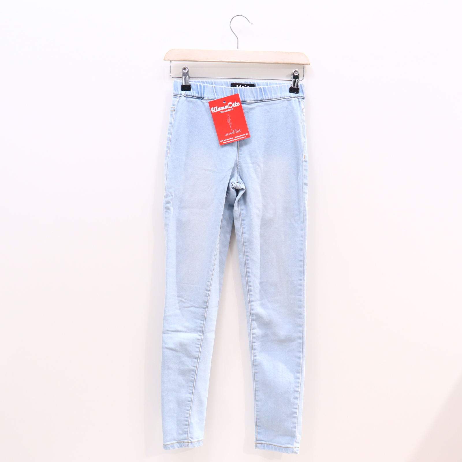Hose Molo Jeggings 146/152 hellblau Allover Print Denim Gummibandzug