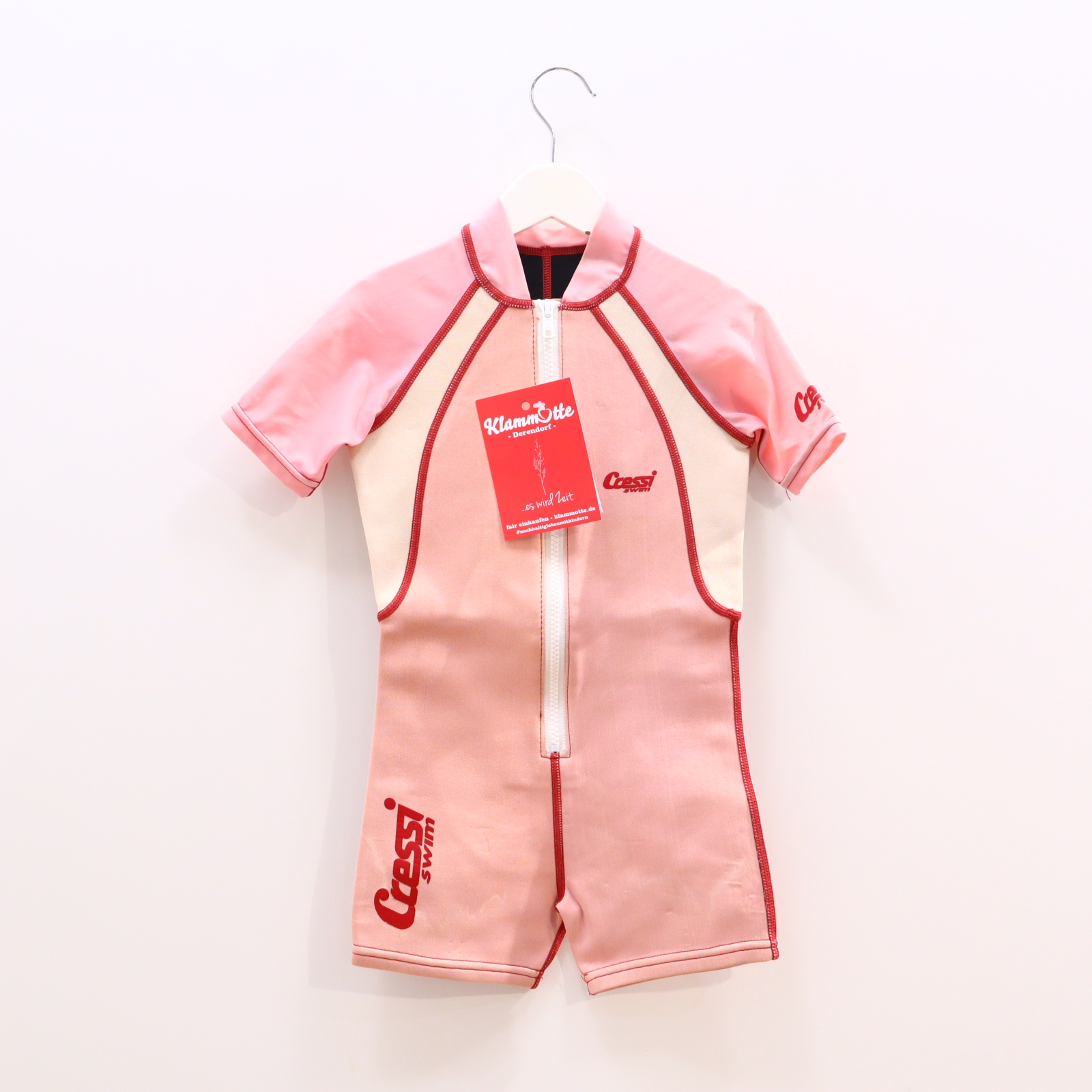Bademode Cressi Swim Neoprenanzug 104 creme/rosa Logo/Print