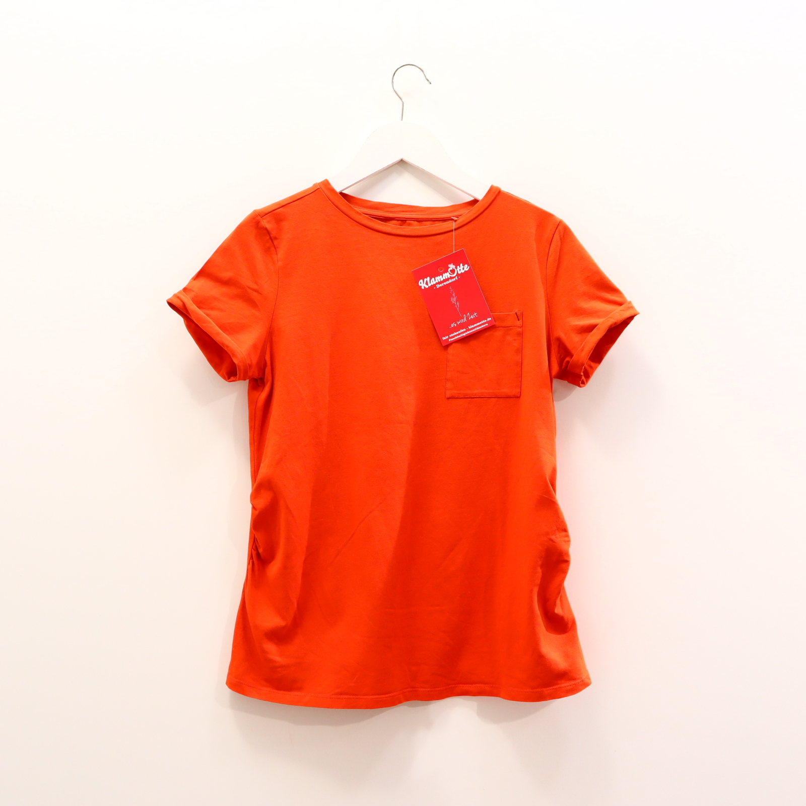 Shirt ESPRIT L/42/44 rot Bio Baumwolle/Elasthan kurzarm
