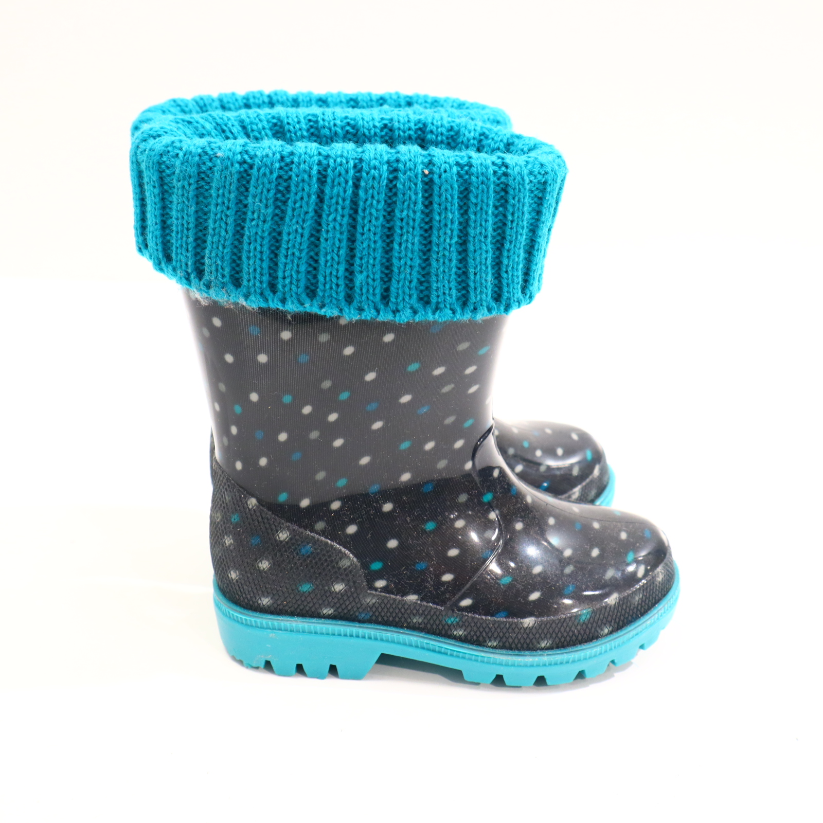 Gummistiefel 22 grün/schwarz Punkte herausnehmb. Futter