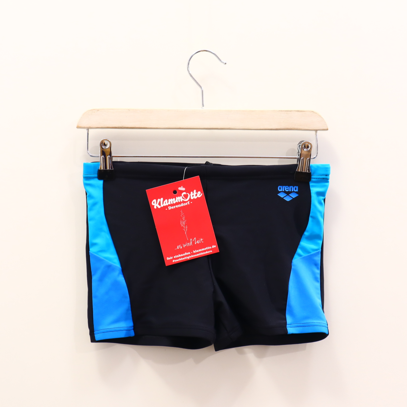 Bademode arena 164 blau/türkis Print/Logo Badehose