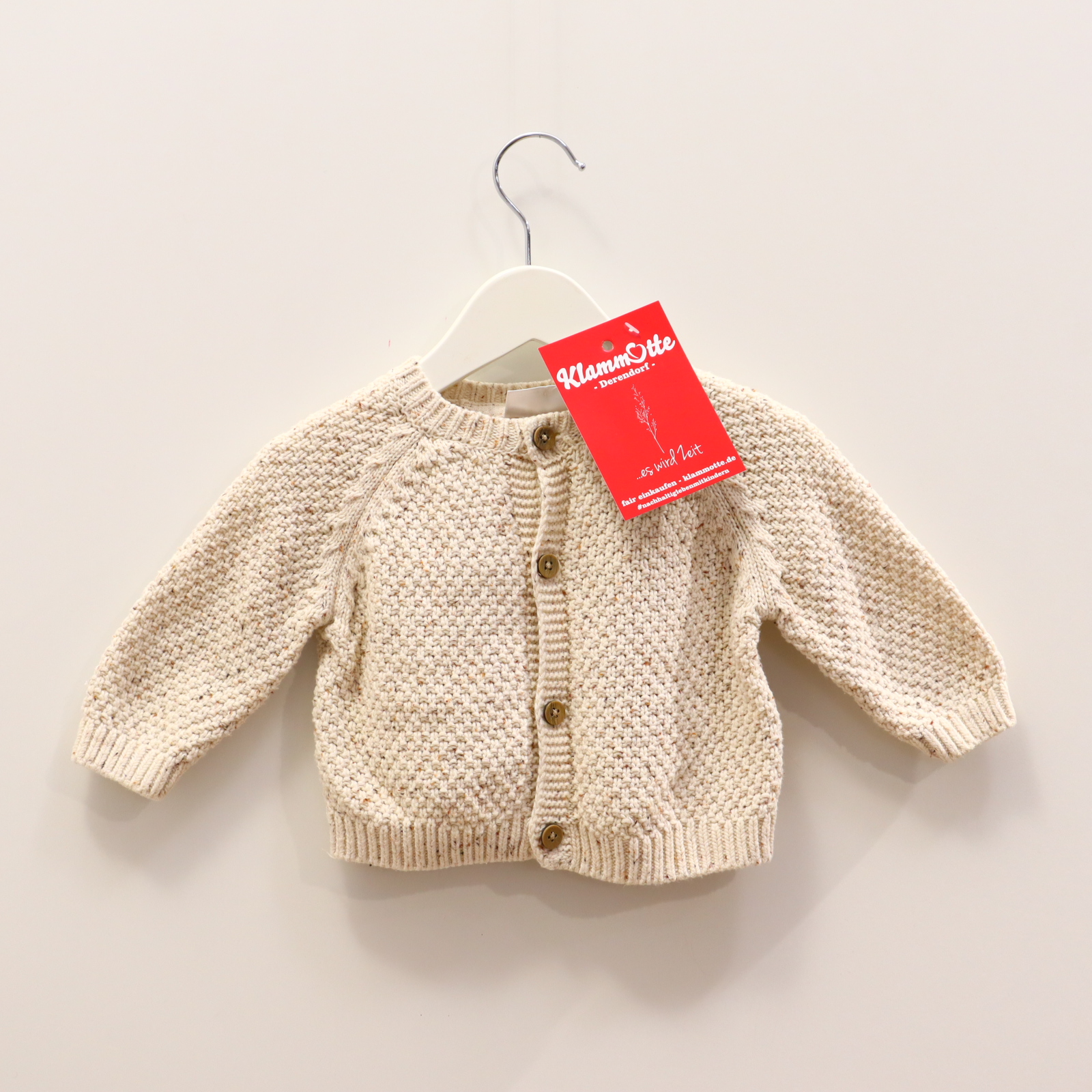 Oberteil Rock a Bye Baby 56 creme Applikation/melange Strickjacke Baumwolle