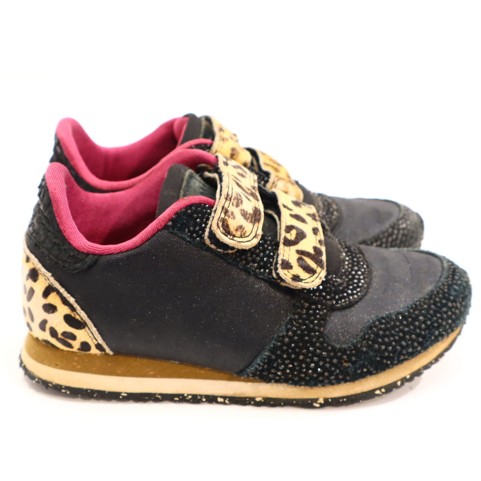 Halbschuhe WODEN Klett/Sneaker 30 bordeaux/braun/schwarz leichte gleichmäßige Ablaufspuren Korksohle