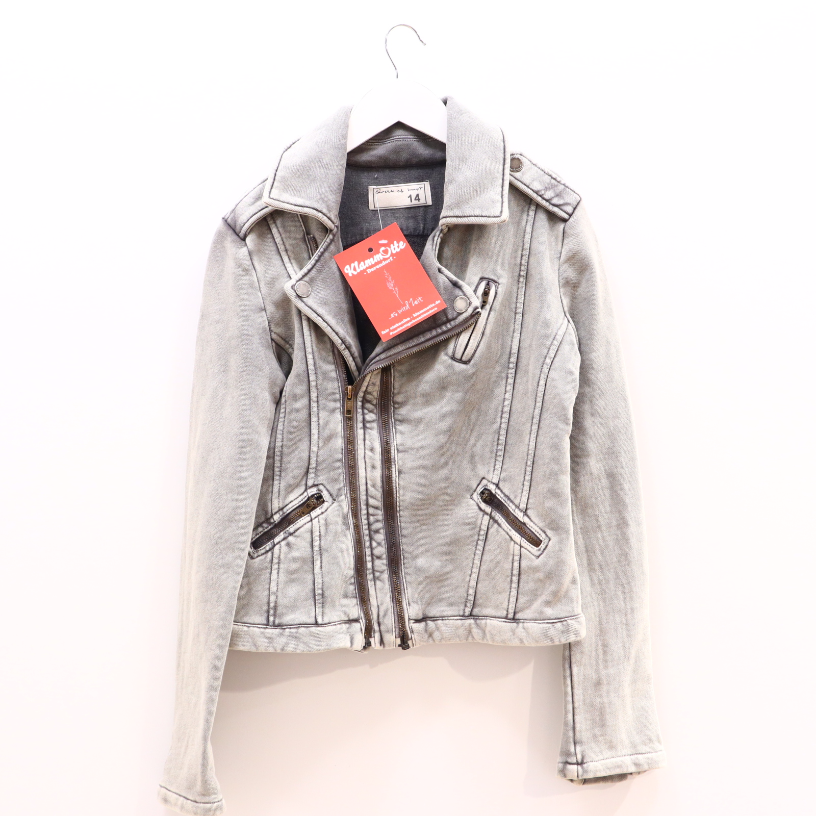 Oberteil circle of trust 164 grau Logo/Print Sweatjacke Baumwolle