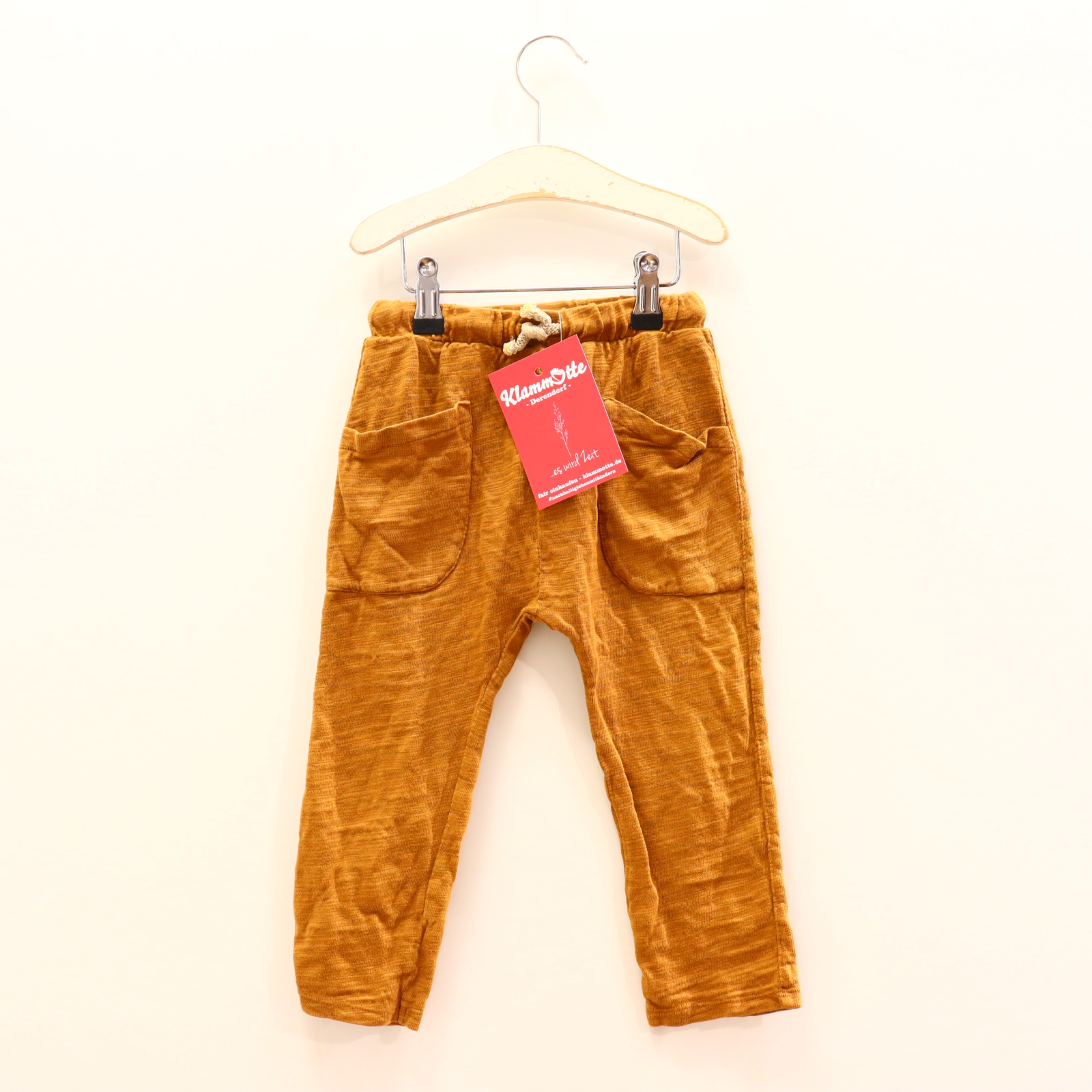 Hose PLAY UP 98 Jogger caramell melange Gummibandzug Biobaumwolle