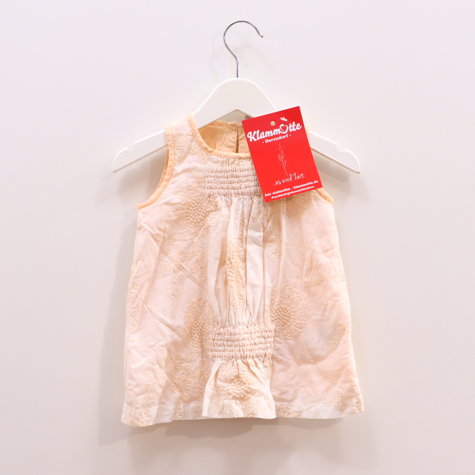 Kleider & Röcke NOA NOA miniature 68 apricot/weiß Stickerei/Smok Baumwollkleid Baumwolle