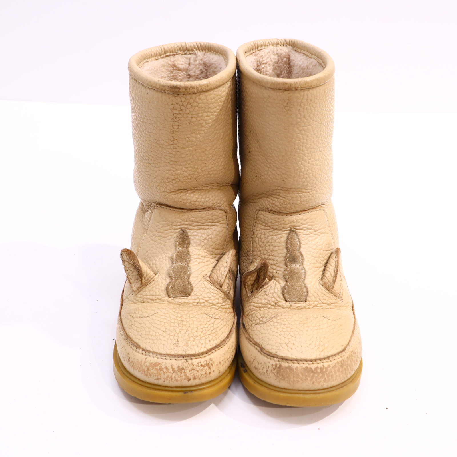 Stiefel DONSJE 27 creme Leder Boot Herbst/Winter gefüttert gut/leichter gleichmäßiger Sohlenabrieb