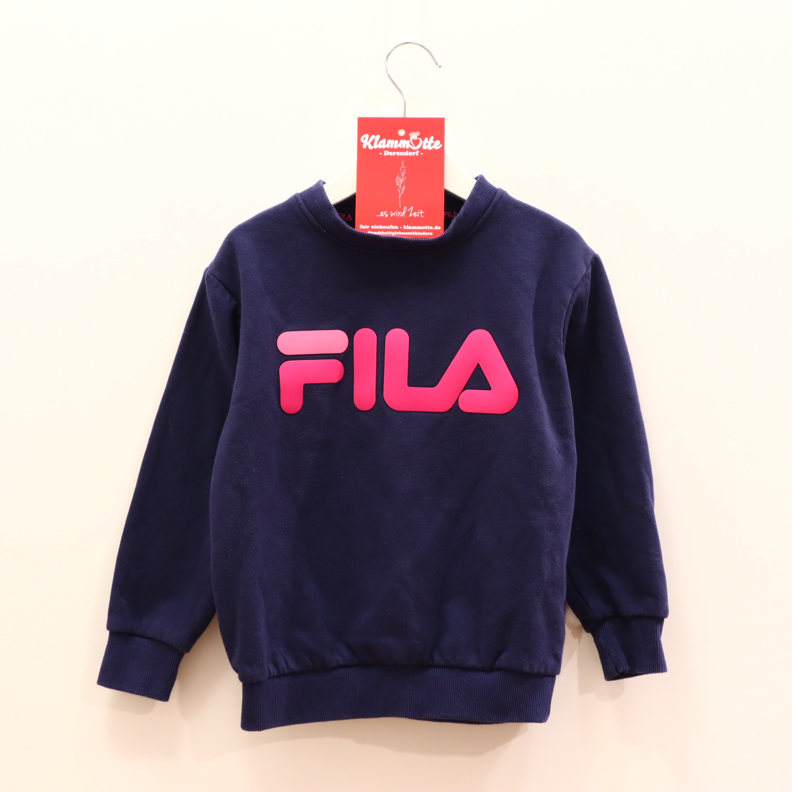 Oberteil FILA 110/116 blau Logo/Print Sweatshirt Baumwolle/Polyester