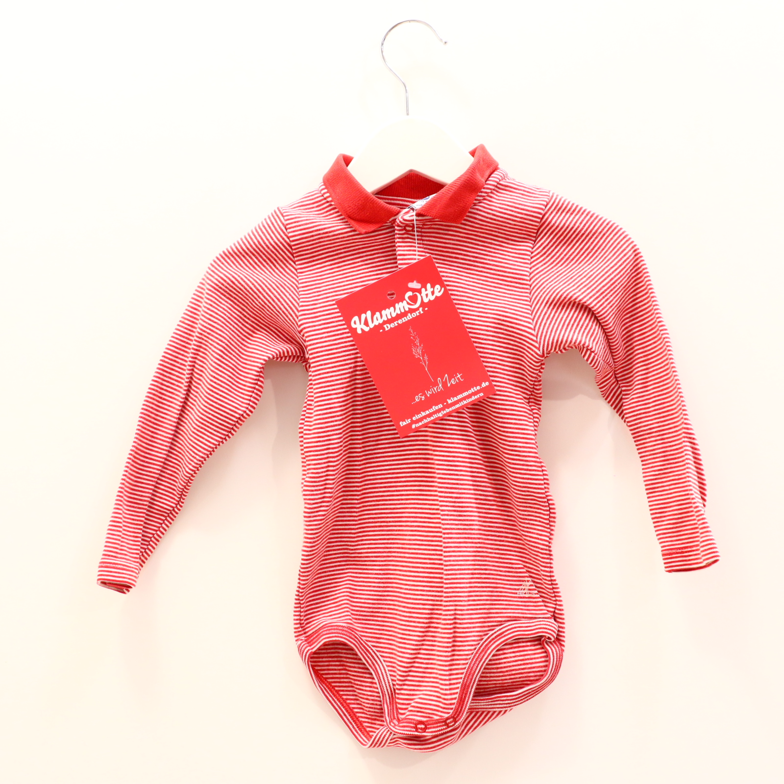 Body PETIT BATEAU 86 rot/weiß langarm gestreift Baumwolle