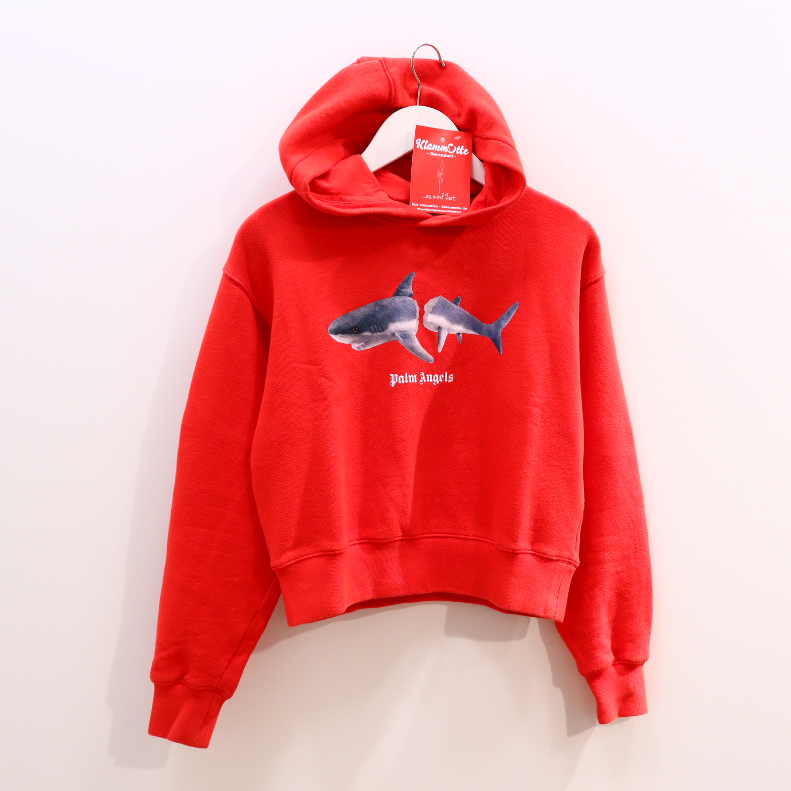 Oberteil Palm Angels Gr. 140 Kapuzenpullover rot Baumwolle/Elasthan/Innen angerauht Logo/Print