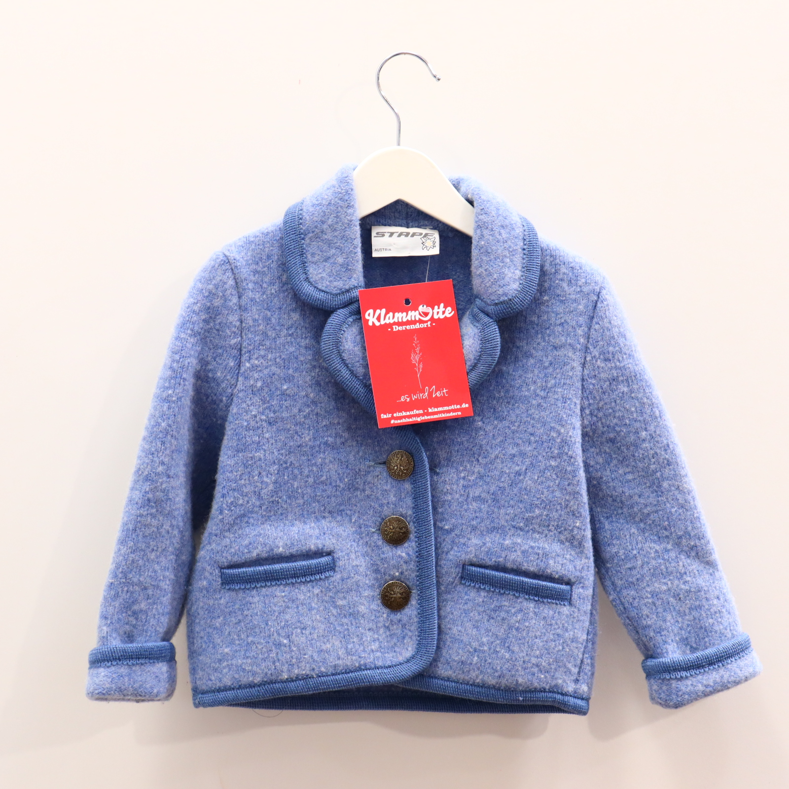 Jacken & Overalls STAPF Wolljacke 74 blau melange Schurwolle