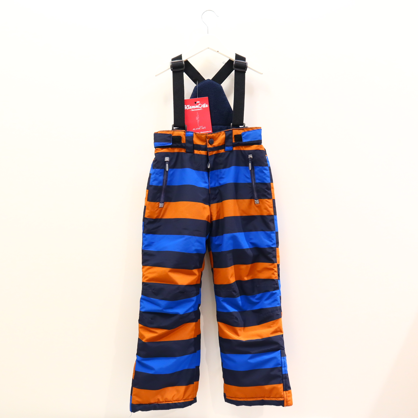 Schneeanzüge & mehr Topolino 122 Schneehose/Träger blau/karamell gestreift