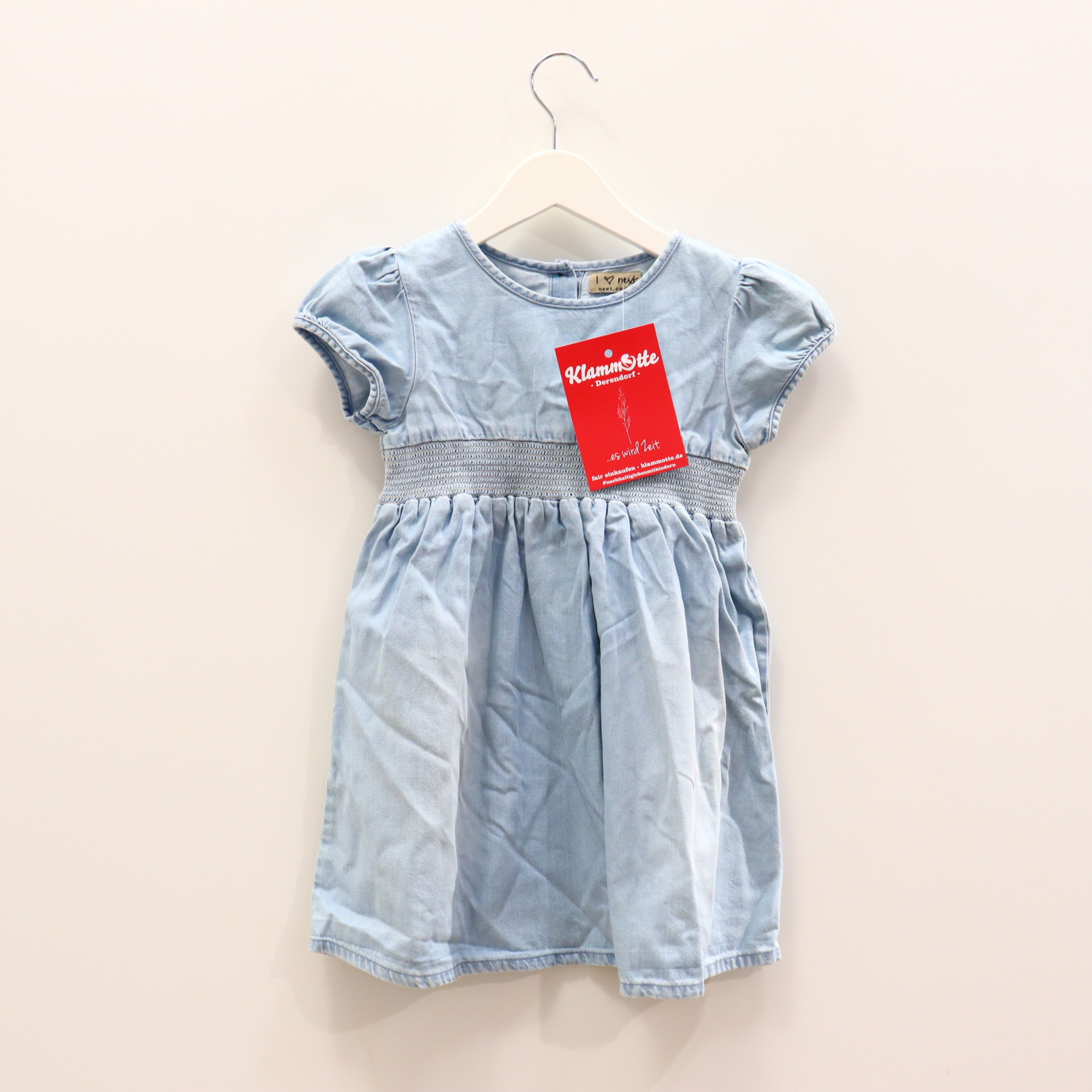 Kleider & Röcke NEXT Jeanskleid 98 hellblau Baumwolle/Chambray Knopfleiste