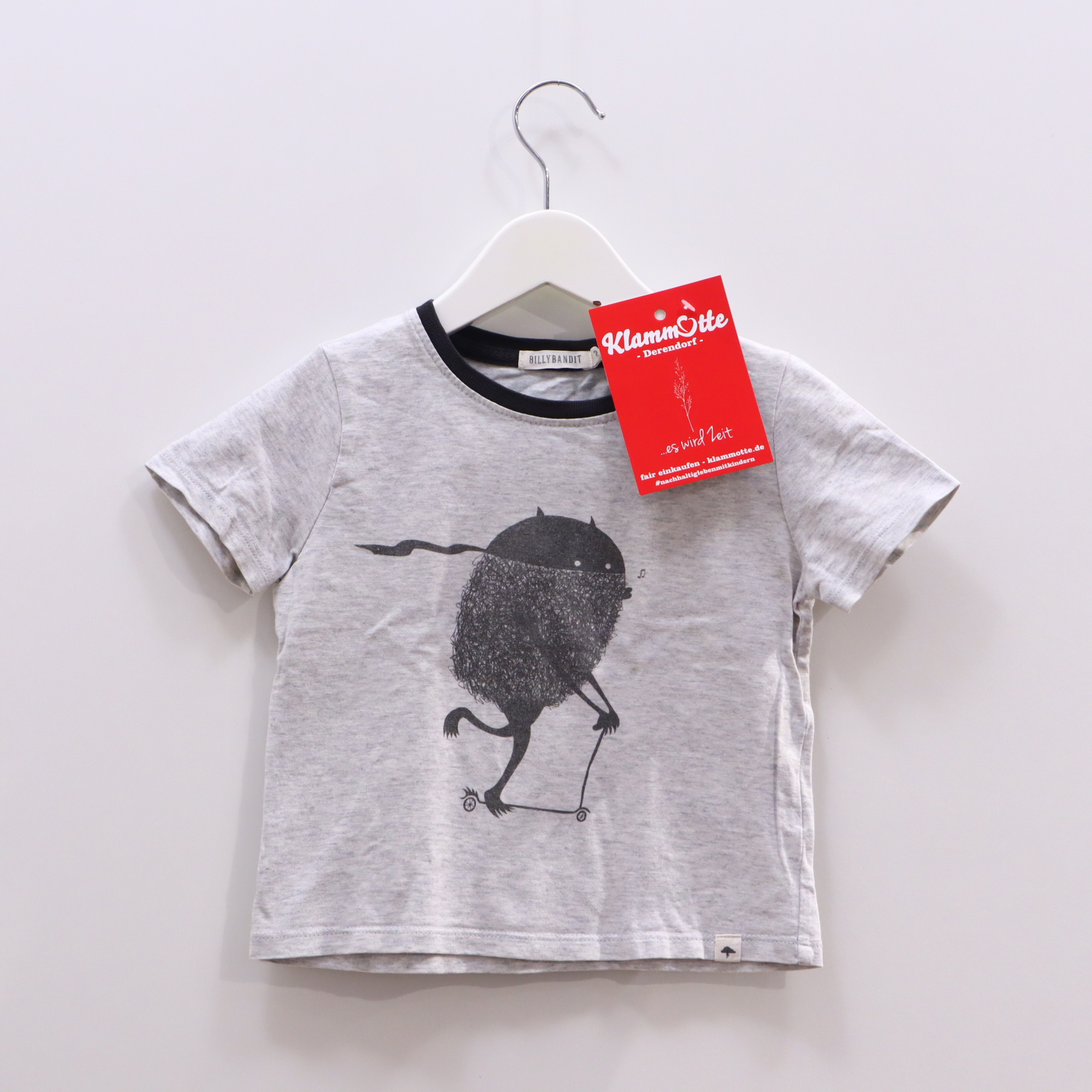 Oberteil BILLYBANDIT Gr. 92 kurzarm Shirt grau melange/Print