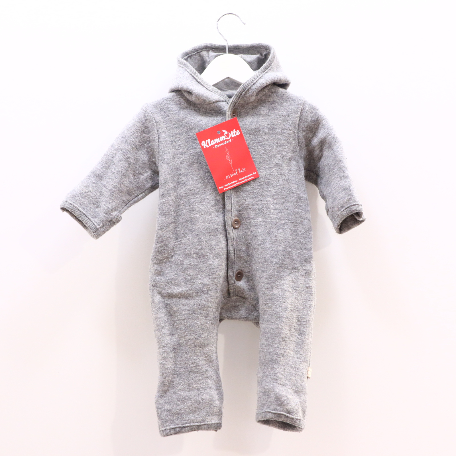 Jacken & Overalls disana Wollwalkoverall 62/68 grau Jersey-Kapuzenfutter/Wendebündchen melange Schurwolle/Biobaumwolle