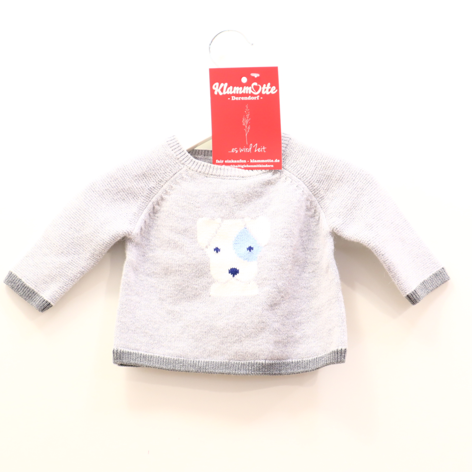 Oberteil jacadi 62 grau melange/Motiv Strickpullover