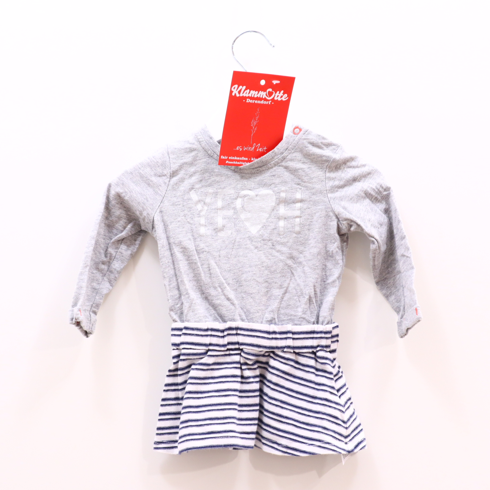 Kleider & Röcke ESPRIT 62 blau/grau/weiß gestreift/Print Jerseykleid Baumwolle wattiert/mit Bolero!