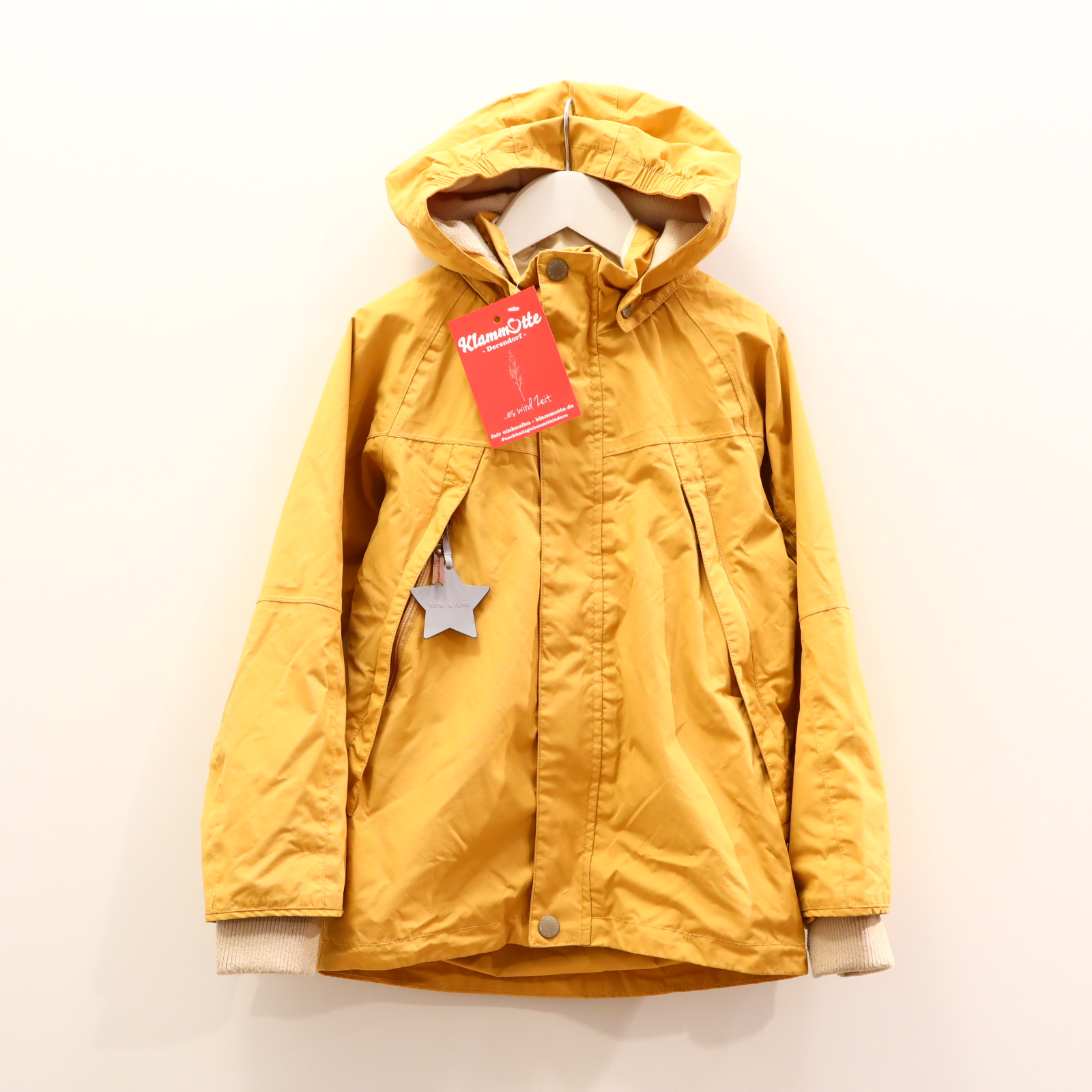 Jacke MINI A TURE Funktionsjacke/Parka 128 safran Übergang Applikation/Logo abnehmb. Kapuze/Fleecefutter